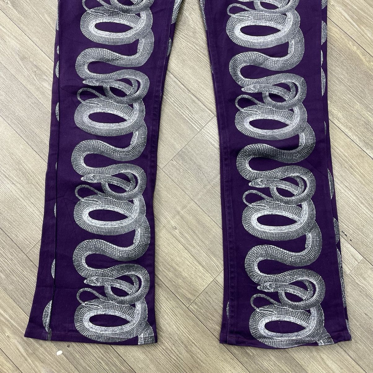 Hysteric Glamour Rare💜 1999s Hysteric Glamour Snake Printed Flared Jeans Y2K Size US 28 / EU 44 - 5 Thumbnail