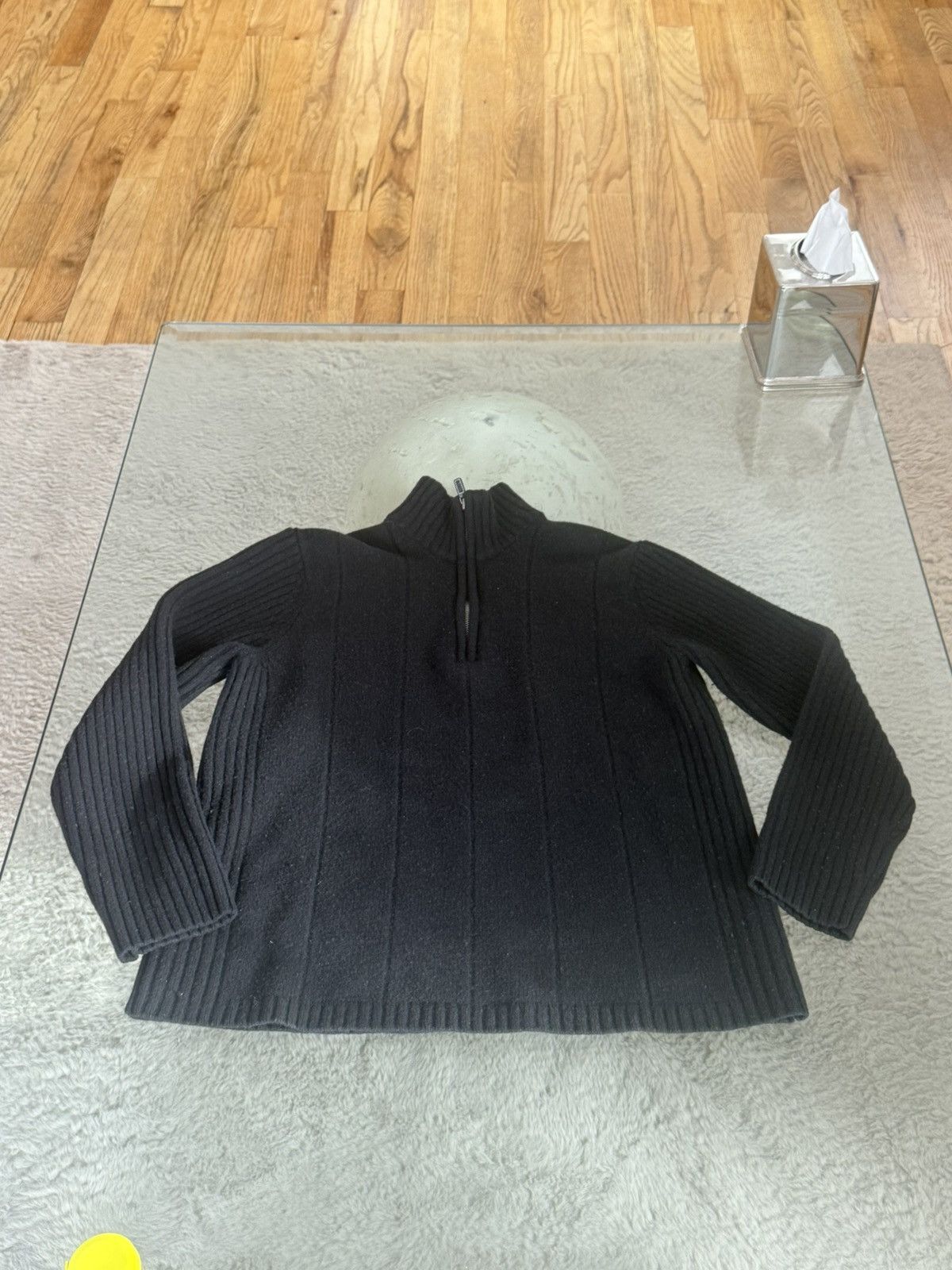 Michael Kors Vintage Black Wool Quarter Zip by Michael Kors Size US M / EU 48-50 / 2 - 3 Thumbnail