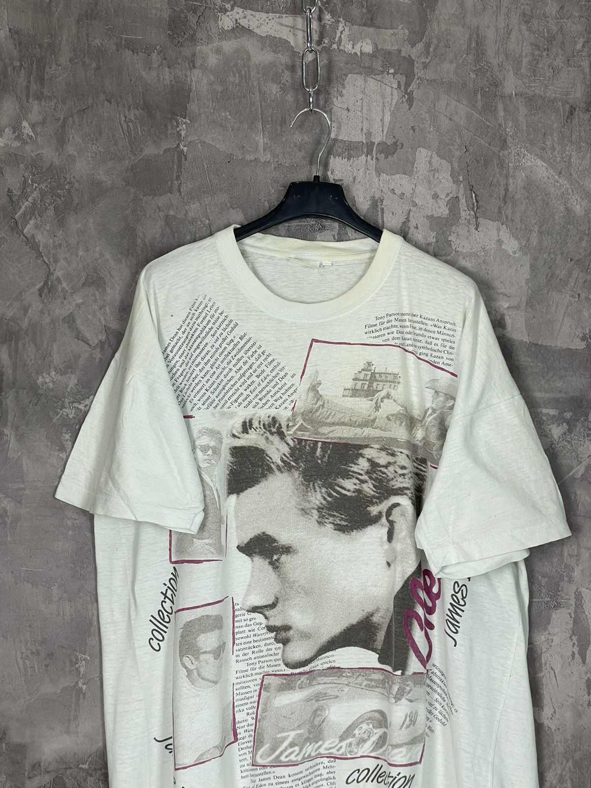 Vintage Vintage 90s JAMES DEAN Iconic Gazette Style archive t shirt Size US XL / EU 56 / 4 - 2 Thumbnail