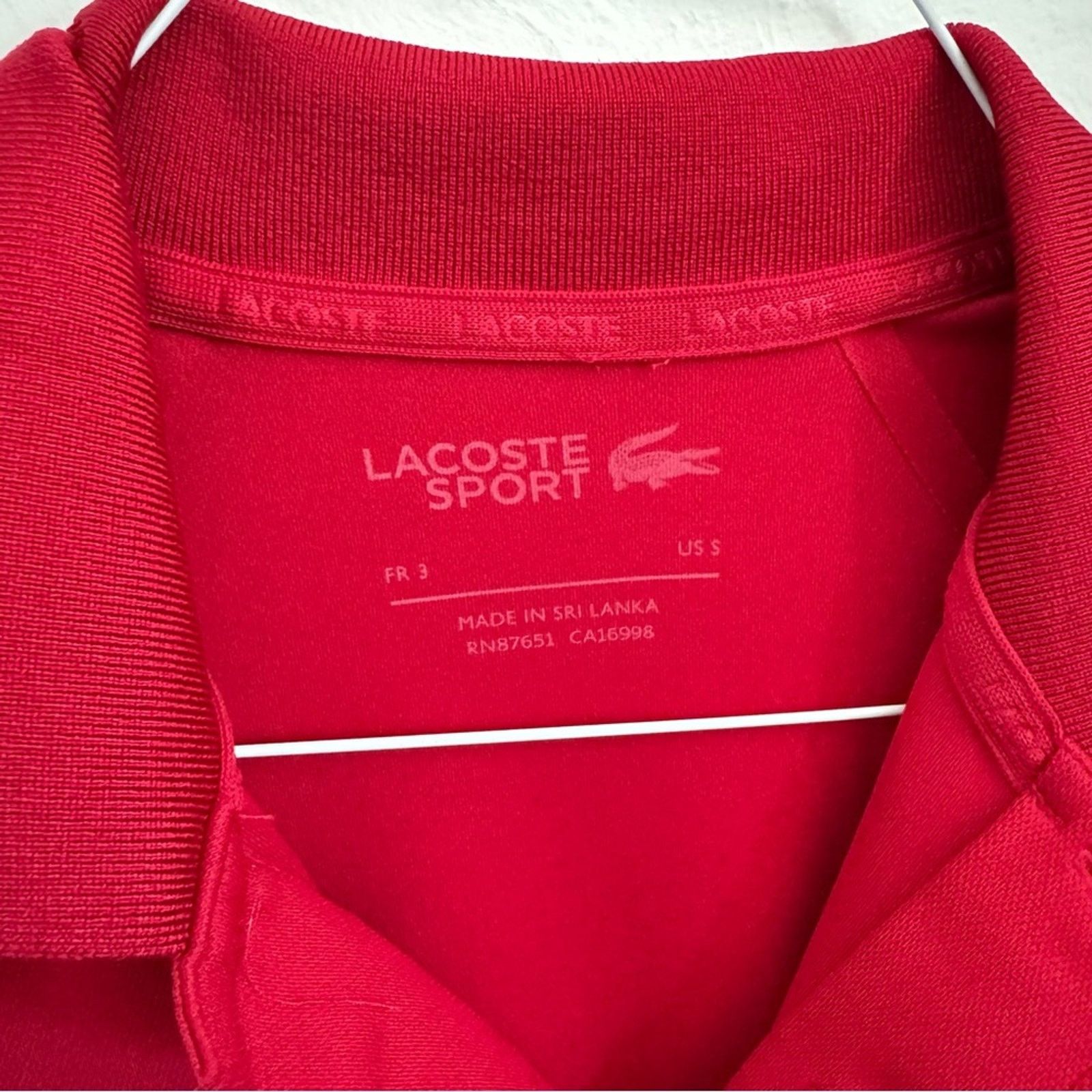 LACOSTE SPORT Red Golf Tennis Polo Short Sleeve Shirt Top