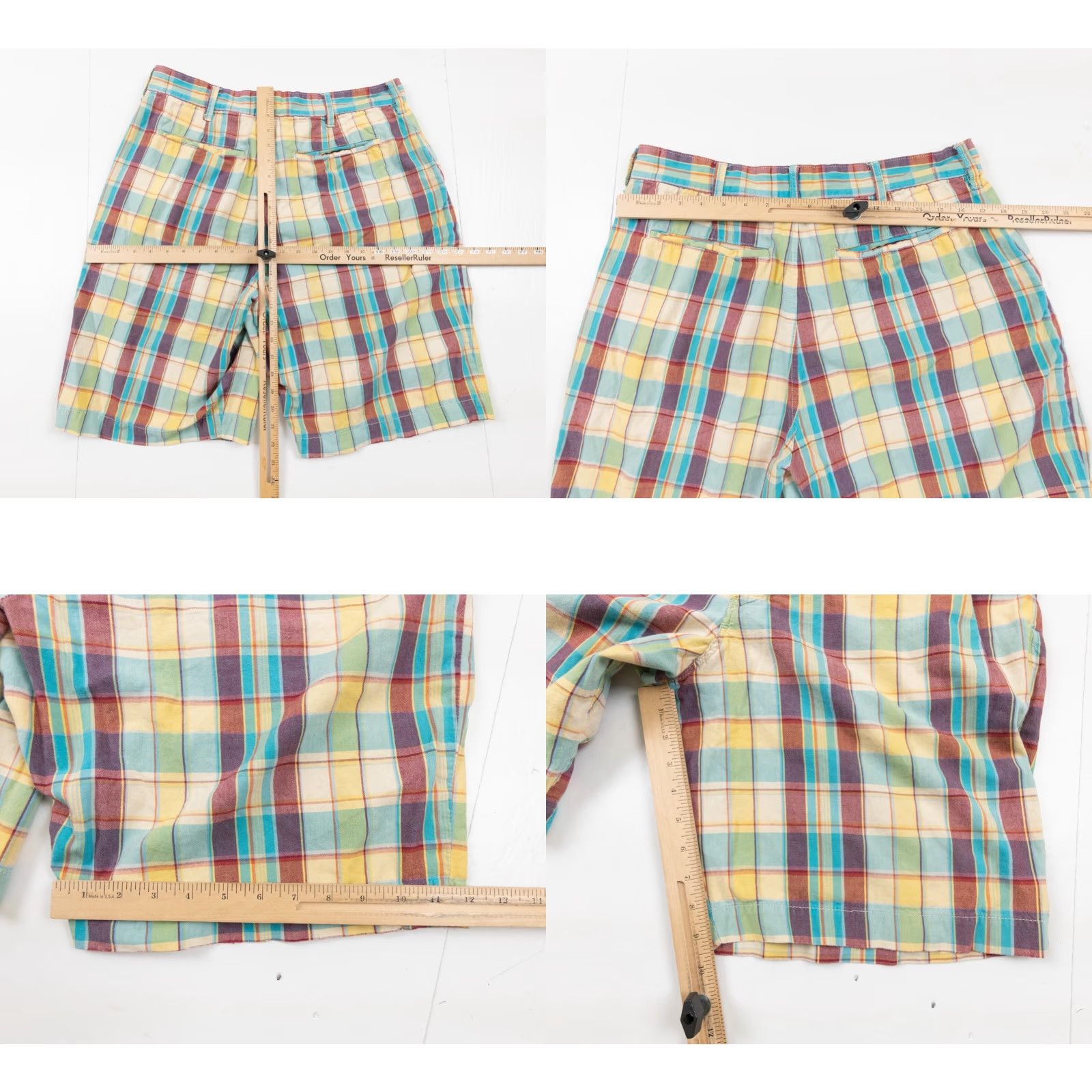 Abercrombie & Fitch VINTAGE Abercrombie & Fitch Chino Shorts Adult 33 Blue Plaid Flat Front Casual Outdoor Mens Size US 33 - 8 Thumbnail
