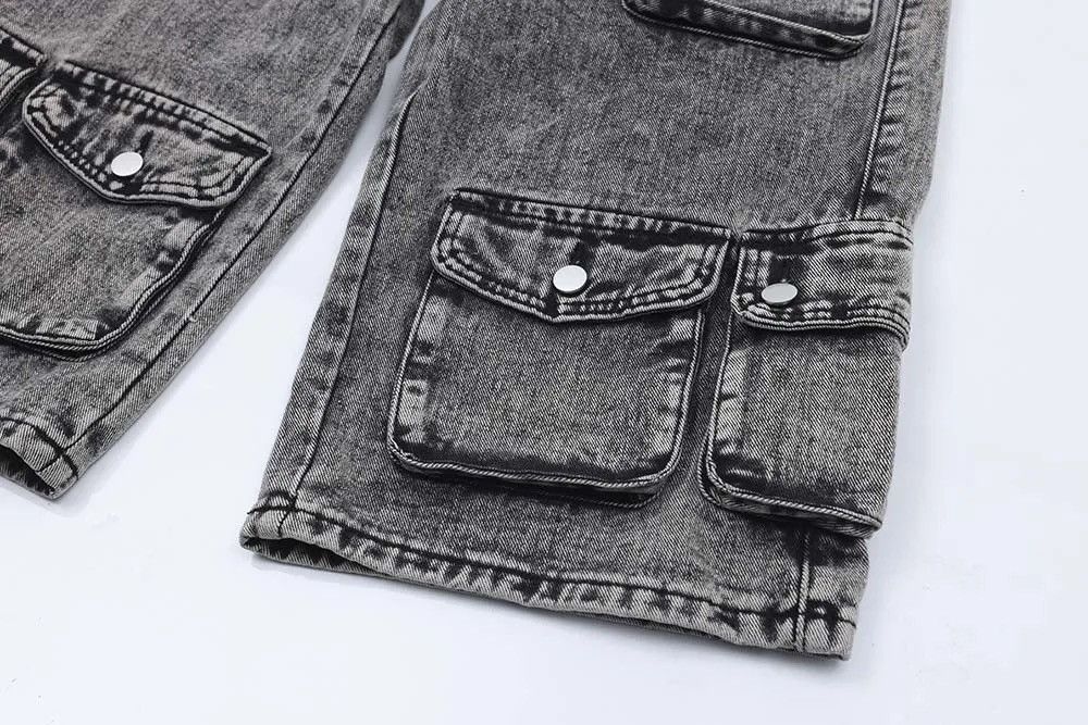 Japanese Brand × Jean Heavy wash vintage multi-pocket cargo denim shorts Size US 32 / EU 48 - 8 Thumbnail
