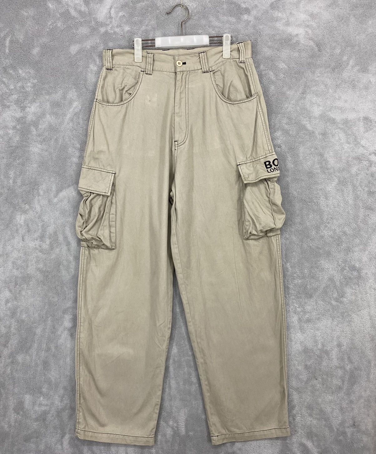 Boy London × Japanese Brand × Vintage Vintage 90s Boy London Travis Style Baggy Cargo Pants Size US 33 - 1 Thumbnail
