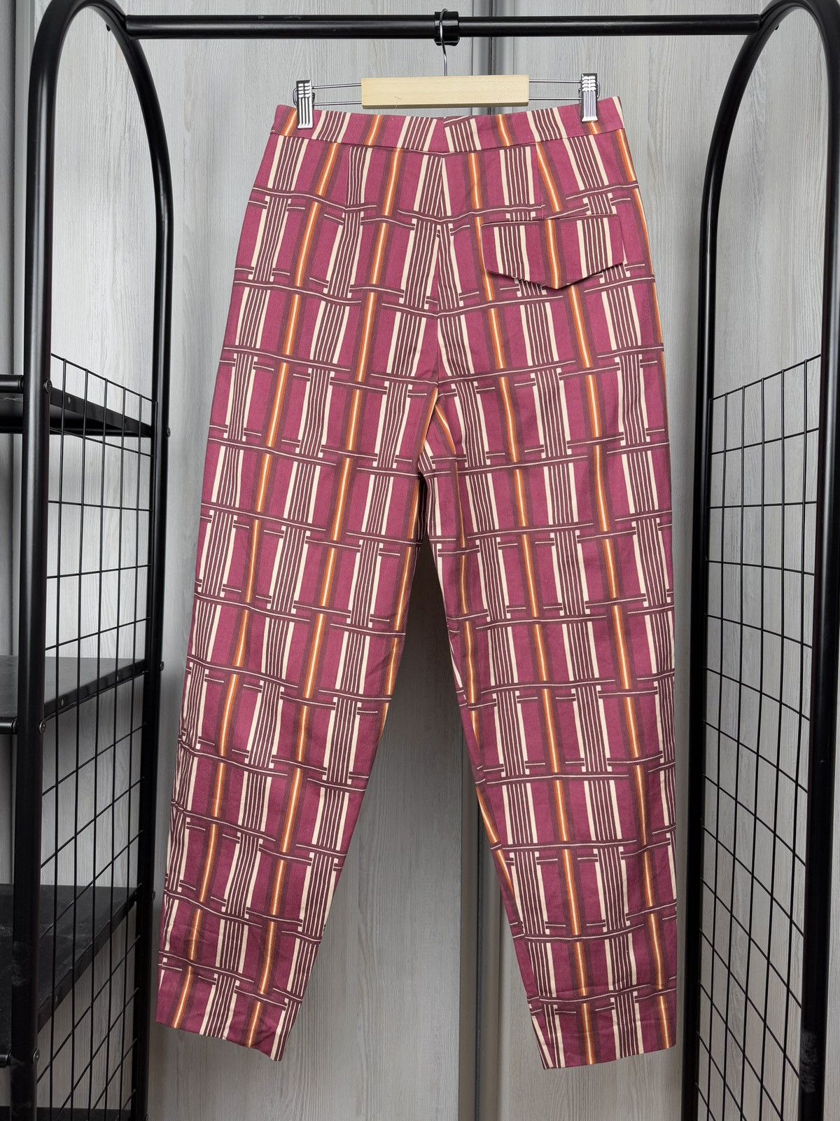 Chloe Chloe Stora geometrical pattern striped plaid cotton pants Size 27" / US 4 / IT 40 - 5 Thumbnail
