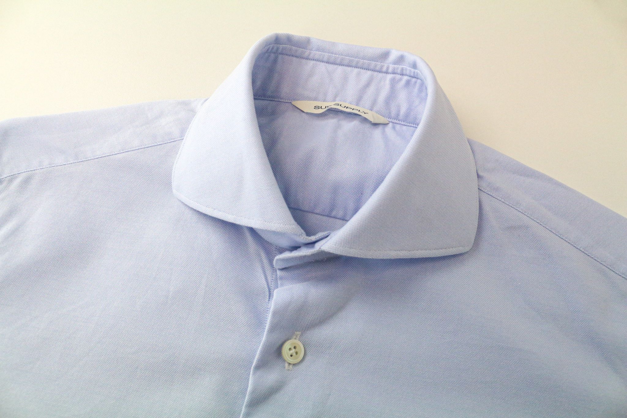 Suitsupply ~XS Slim Blue Cotton Cutaway Shirt 77158 Size US XS / EU 42 / 0 - 3 Thumbnail