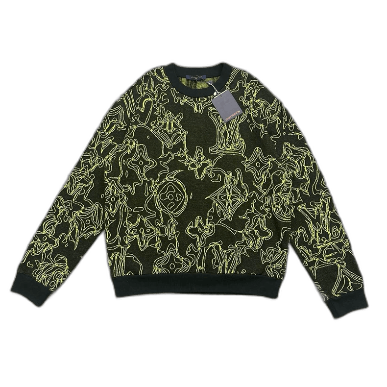 Louis Vuitton Louis Vuitton Green Embroidered Round Neck Sweater Size US L / EU 52-54 / 3 - 1 Thumbnail