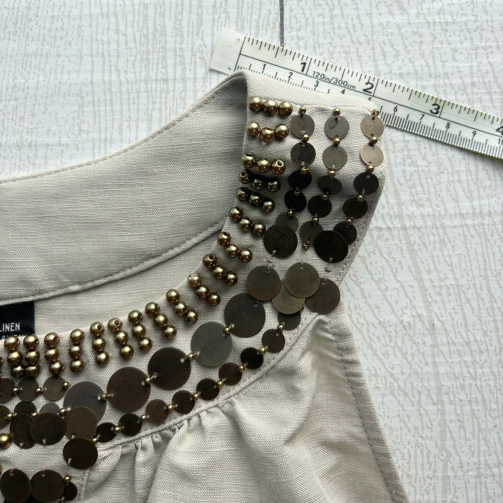Other New York & Company Gray Linen Blend Shift Dress Beaded XL Size XL / US 12-14 / IT 48-50 - 9 Thumbnail