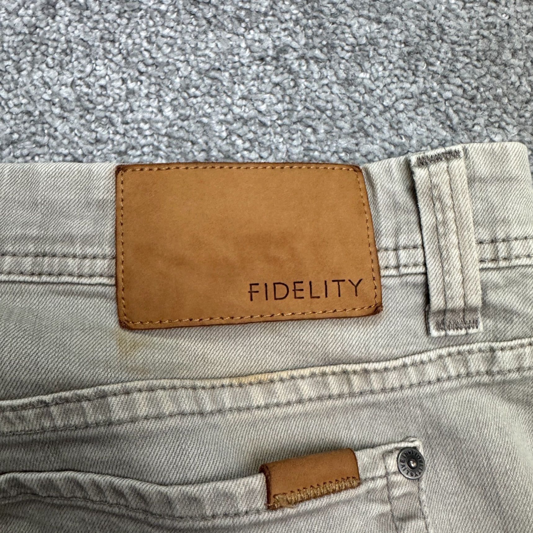 Denime Fidelity Jimmy Slim Straight Jeans Men 40 Beige Denim 5-Pocket Stretch Mens Size US 40 / EU 56 - 5 Thumbnail