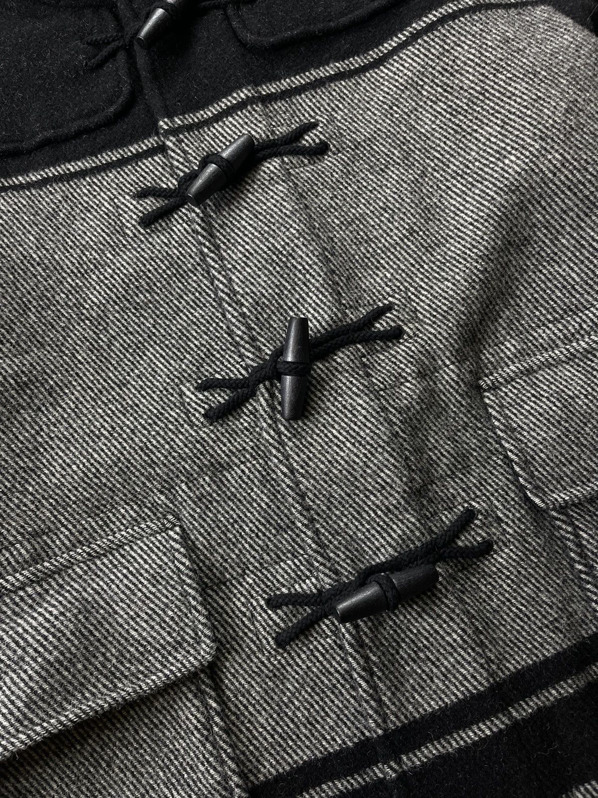 C.P. Company C.P. Company Wool C.P. Duffel Hooded Coat Black Grey Stripe Size US L / EU 52-54 / 3 - 12 Thumbnail
