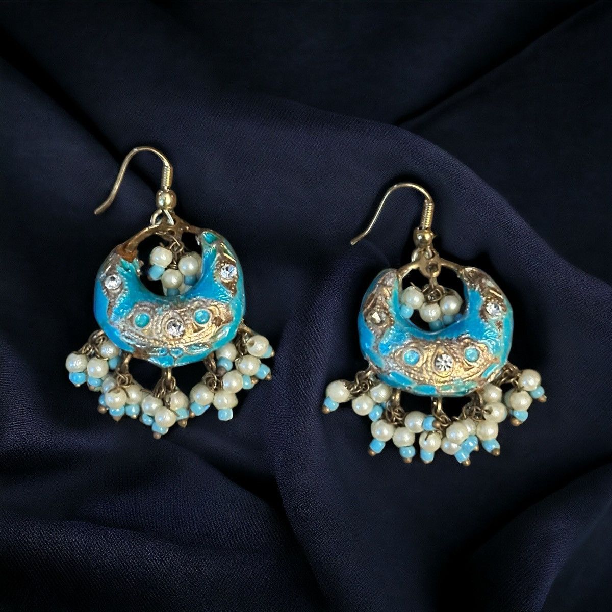 Other Meenakari Chandbali India hoop dangle earrings Size ONE SIZE - 1 Thumbnail