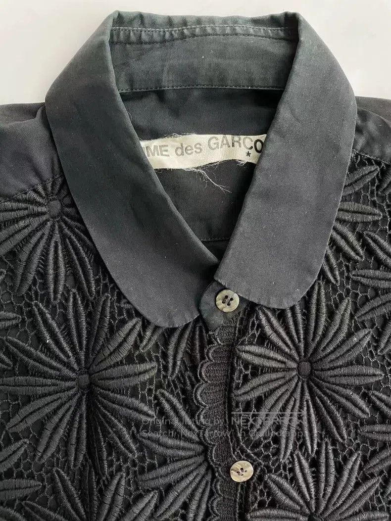 Comme des Garcons Comme Des Garcons Floral Embroidered Openwork Shirt Size L / US 10 / IT 46 - 3 Thumbnail