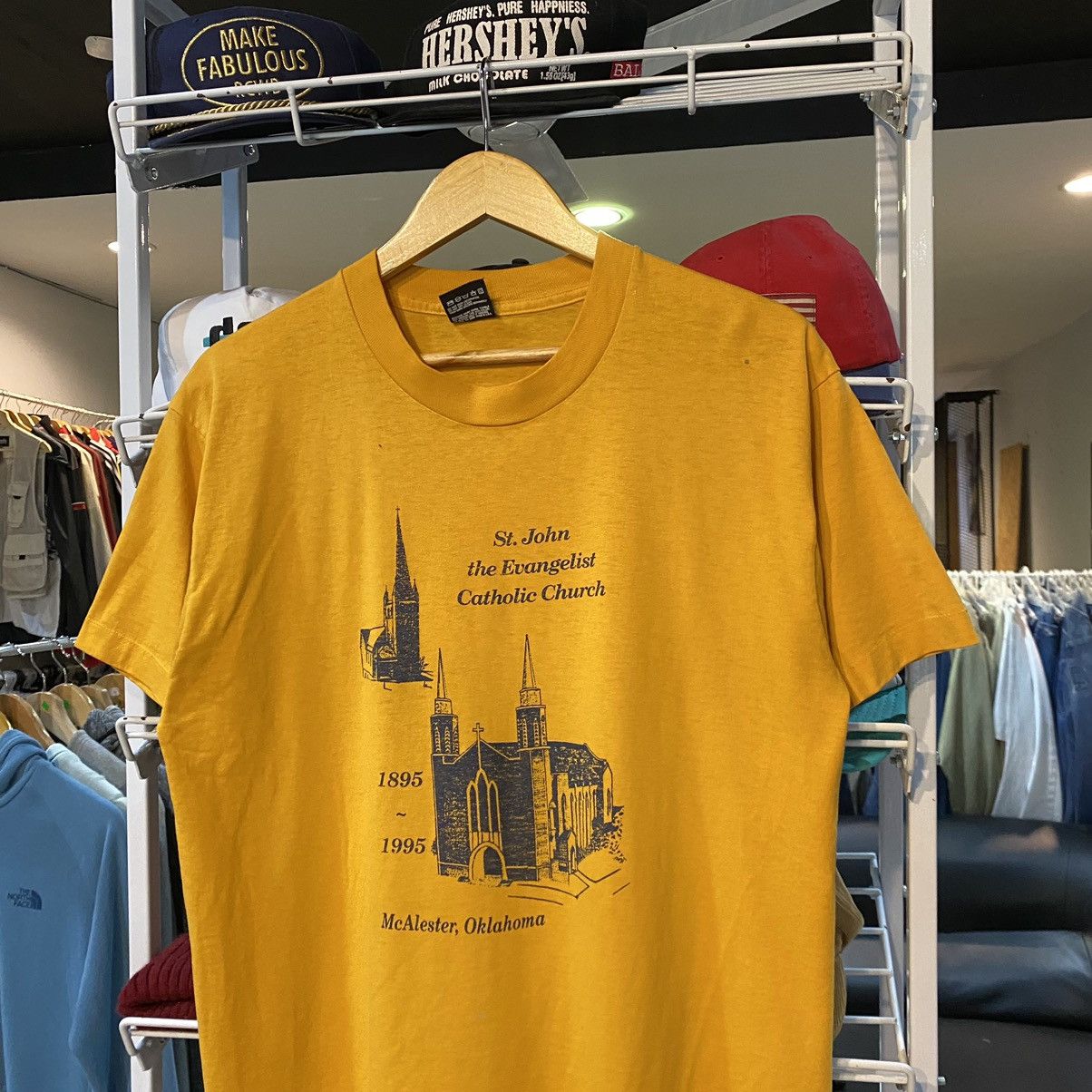 Fruit Of The Loom 1895 ~ 1995 'St.John The Evangelist' Catholic Church T-Shirt Size US L / EU 52-54 / 3 - 3 Thumbnail