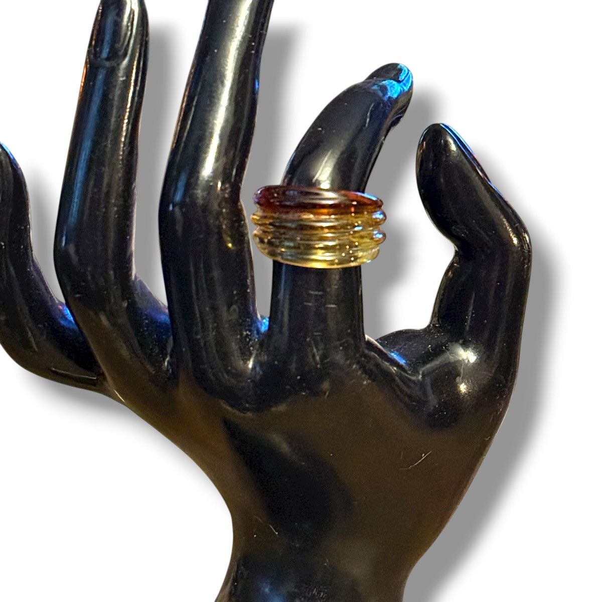 Vintage Vintage amber blown glass cuff ring Size ONE SIZE - 2 Thumbnail