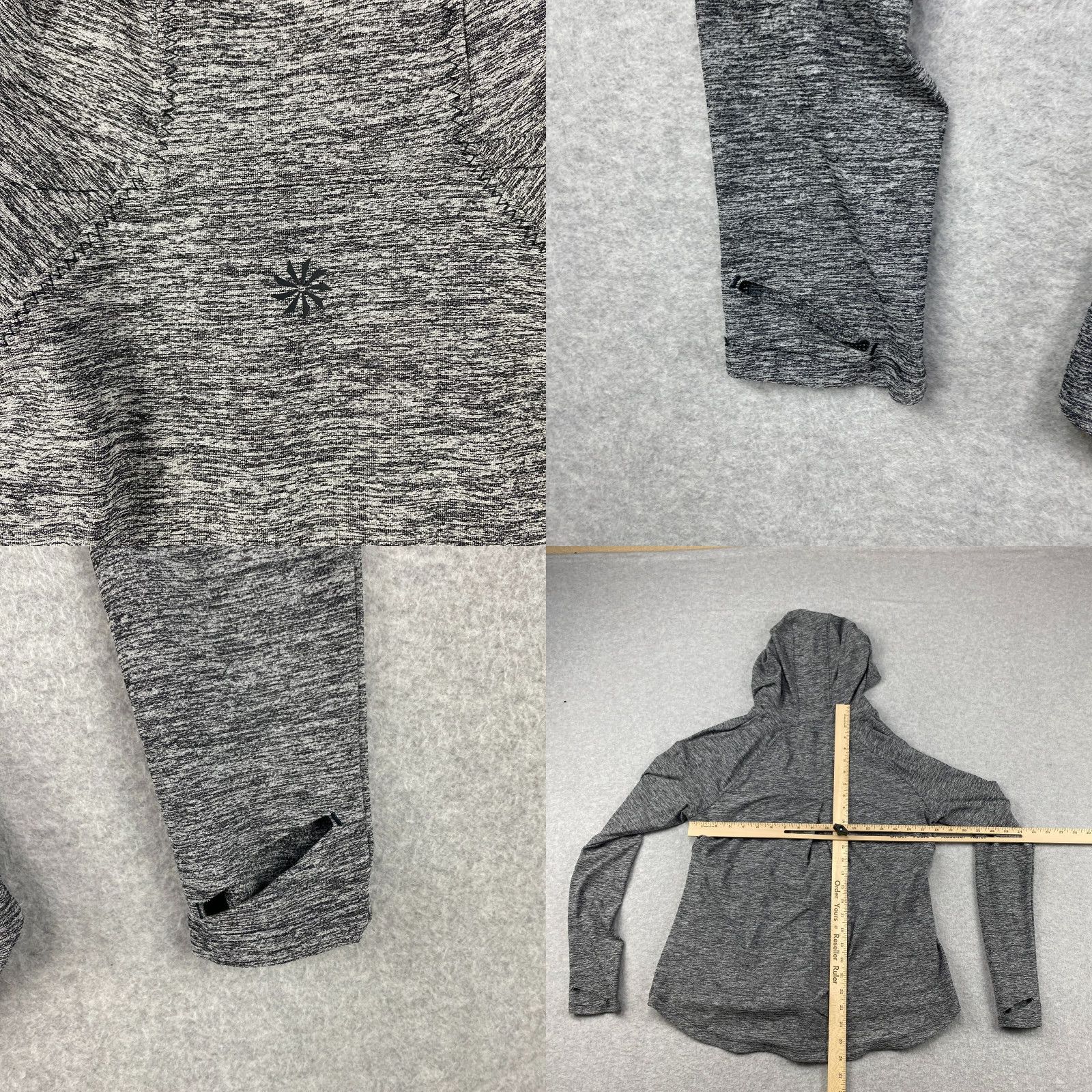 Athleta Athleta Hoodie Women L Black Solid Full Zip Pockets Thumbholes Breathable Activewear Best for Running & Jogging Full Zip Hooded Athleisure Size L / US 10 / IT 46 - 8 Thumbnail