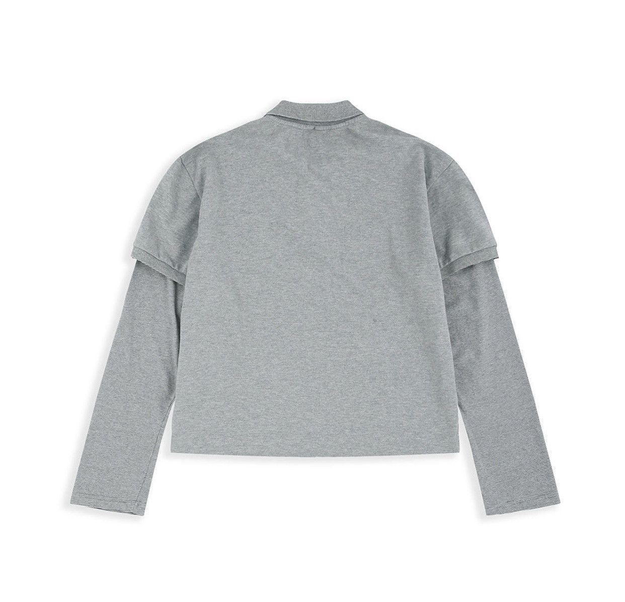 PROTOCOL INDEX FUR COLLAR LAYERED POLO SHIRTS-MELANGE GREY