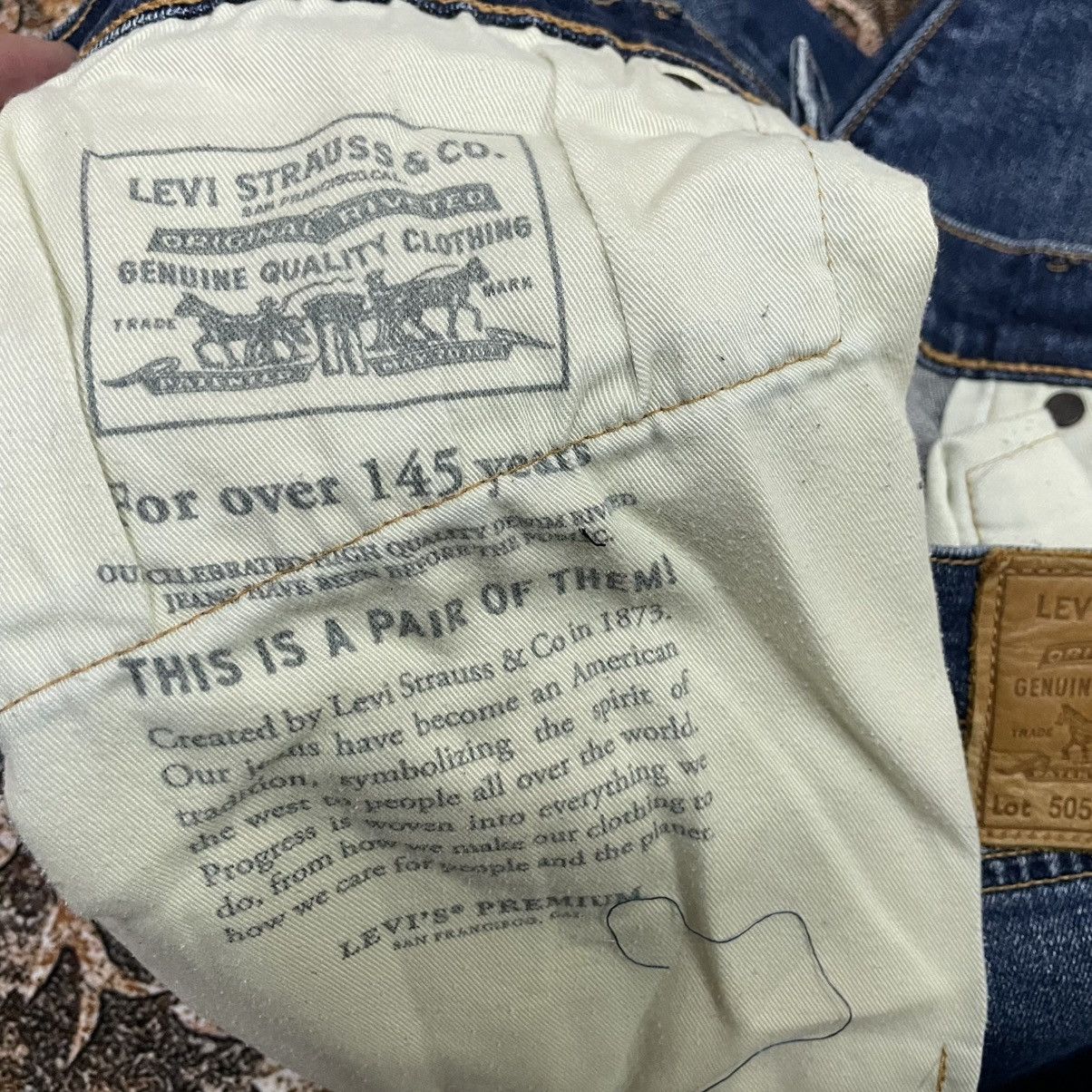 Levi's Vintage Clothing 🔥Levis 505 Big E Repro Stoned Washed Distress Denim Jeans Size US 32 / EU 48 - 14 Thumbnail