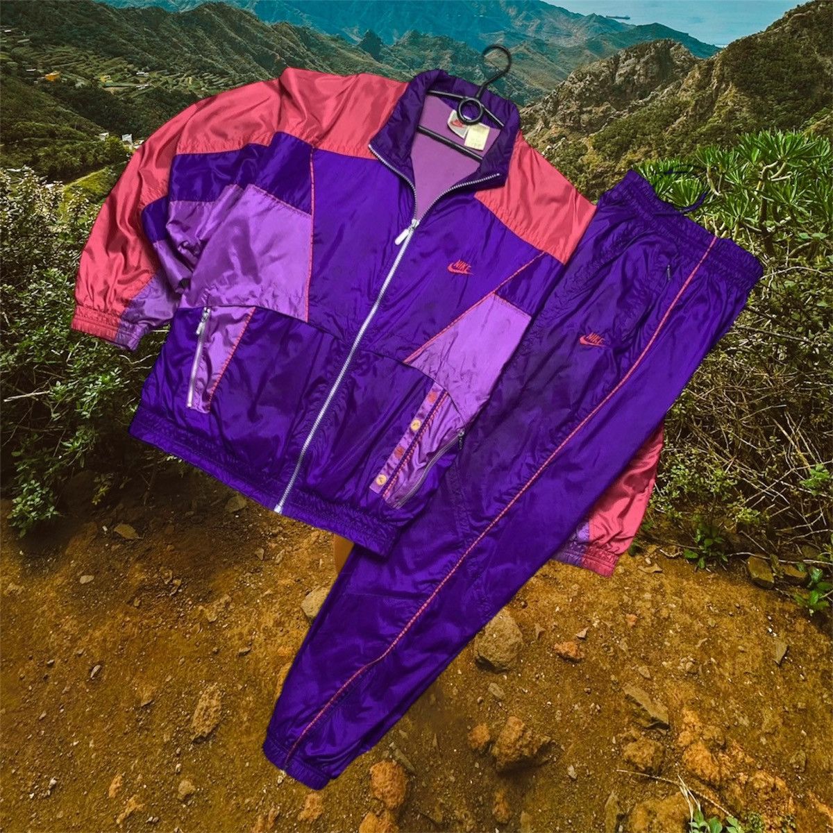 Nike × Vintage Vintage Nike track suit jacket pants size L rare Size US L / EU 52-54 / 3 - 1 Thumbnail