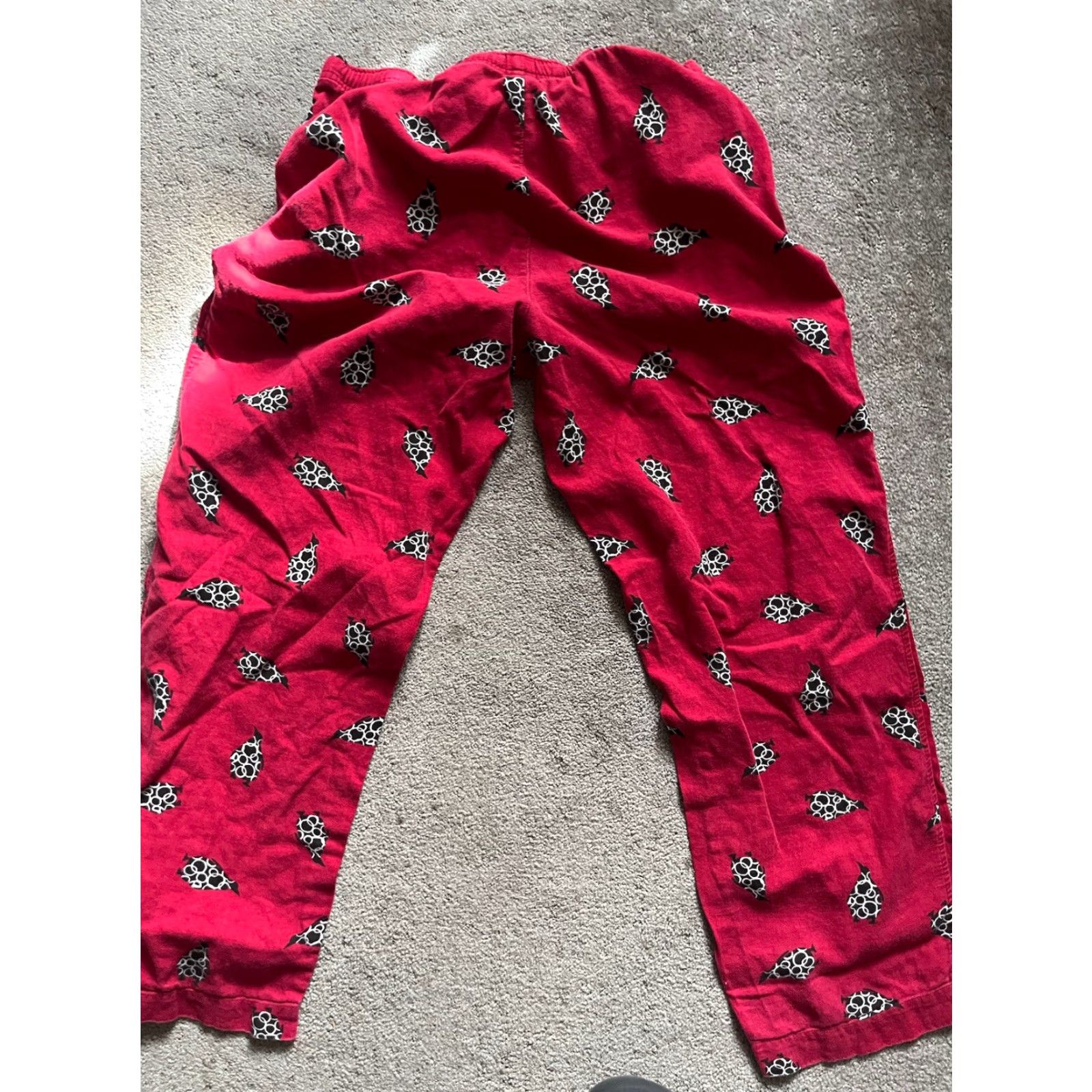 Gap VINTAGE Gap Women’s Pajama Sweatpants Animal Print Red M Casual Lounge Sleepwear Adjustable Waist Cotton Size 32" / US 10 / IT 46 - 3 Thumbnail