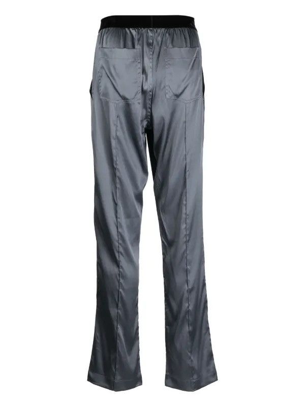 Tom Ford SILK SATIN PIJAMA PANTS WITH VELOUR DETAIL Size US 32 / EU 48 - 2 Thumbnail