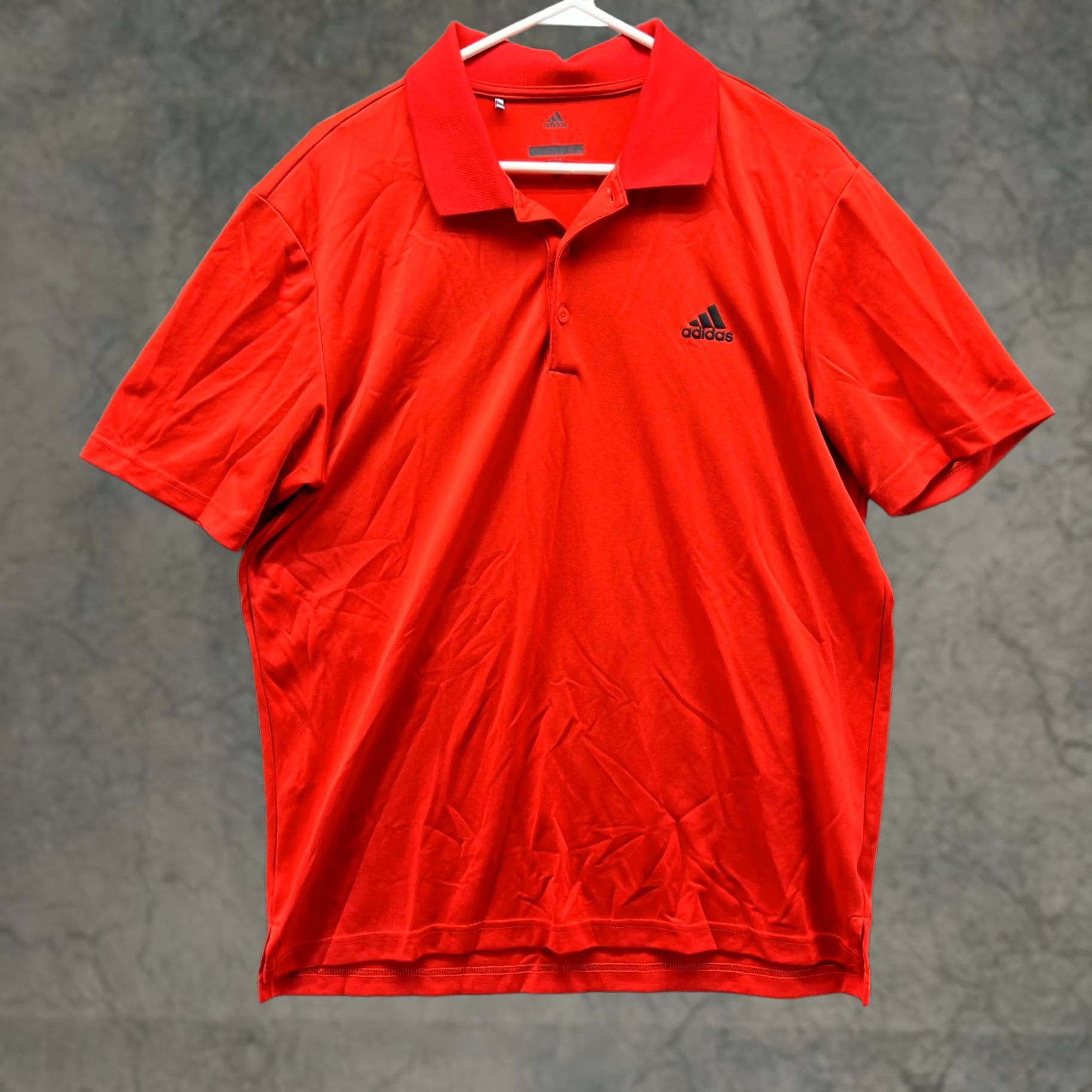 Adidas VINTAGE Adidas Polo Shirt Men L Orange Solid Short Sleeve Golf Trefoil Preppy Size US L / EU 52-54 / 3 - 1 Thumbnail