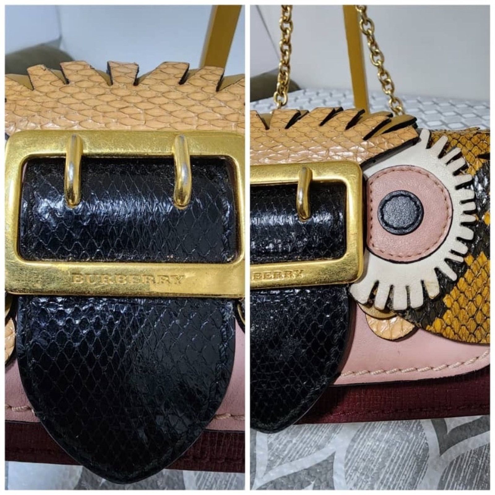 Burberry Auth Burberry Owl Chain-Linked Crossbody Bag Multicolored Size ONE SIZE - 7 Thumbnail