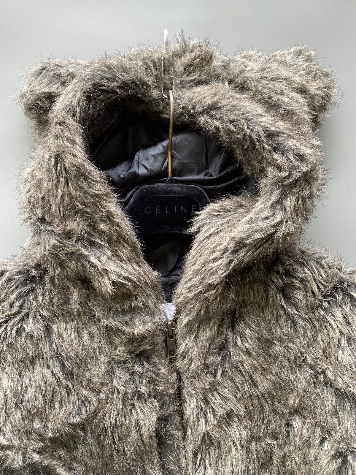Ne-Net Ne-net Faux Fur Bear Ear Zip Hoodie Size US S / EU 44-46 / 1 - 6 Thumbnail