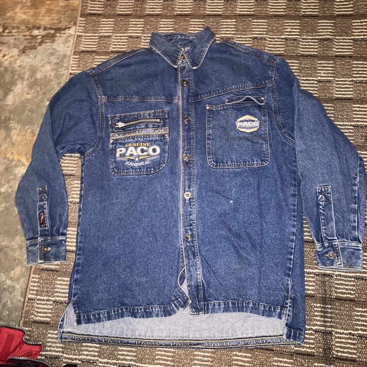 Vintage VTG 90s PACO JEANS Denim Jacket RARE Size US XL / EU 56 / 4 - 1 Thumbnail