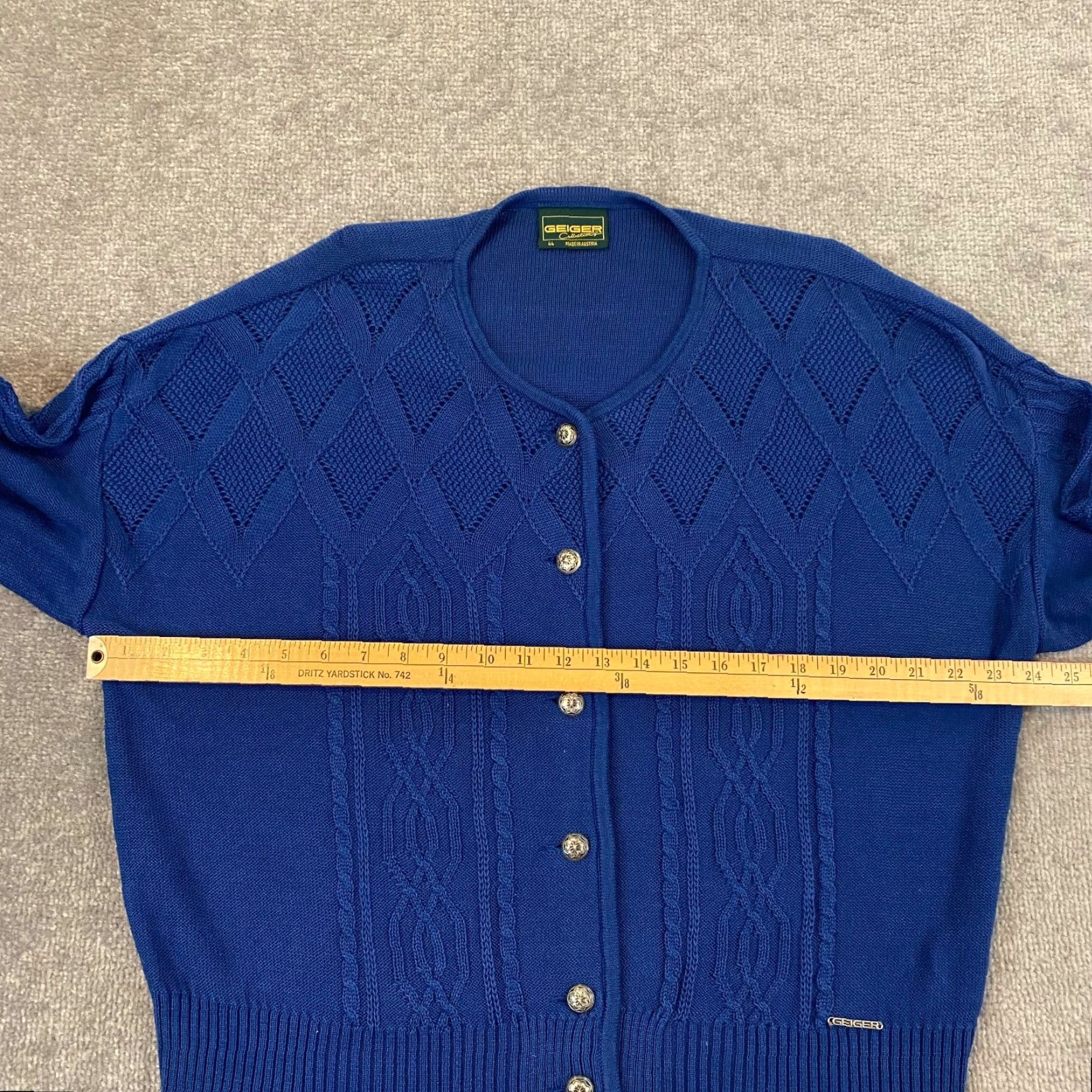 Vintage VINTAGE Geiger Women's Sweater Crewneck 44 Blue Knit Button Up Long Sleeve Austria Fall Winter Size M / US 6-8 / IT 42-44 - 6 Thumbnail
