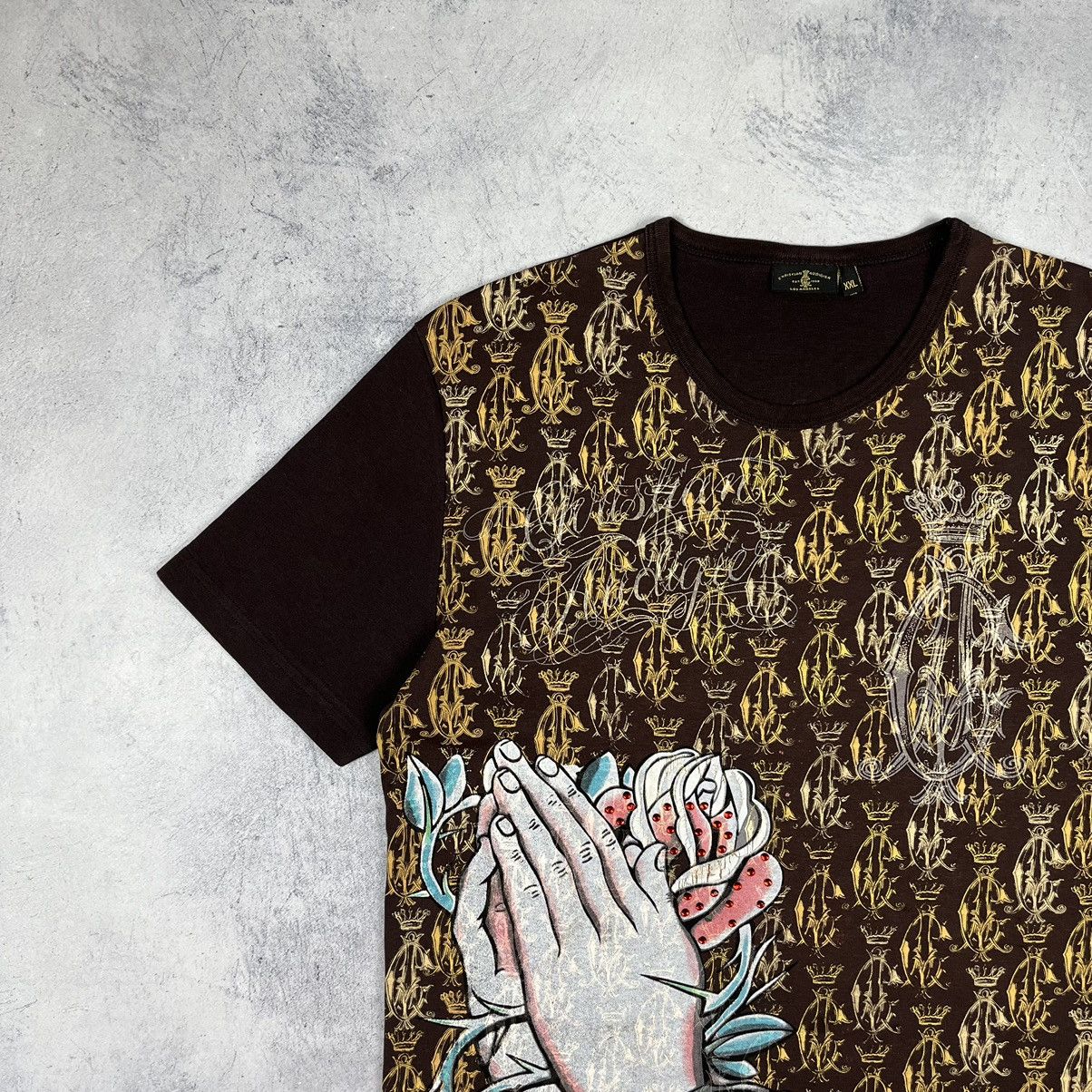 Christian Audigier Vintage Christian Audigier y2k AOP rare brown tee 90’s Size US L / EU 52-54 / 3 - 6 Thumbnail