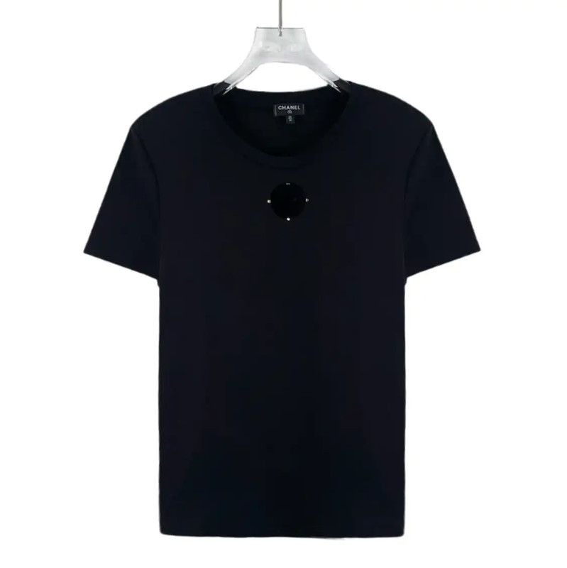 Chanel Chanel Classic Black Cotton Women's T-Shirt 0089 Size ONE SIZE - 1 Thumbnail