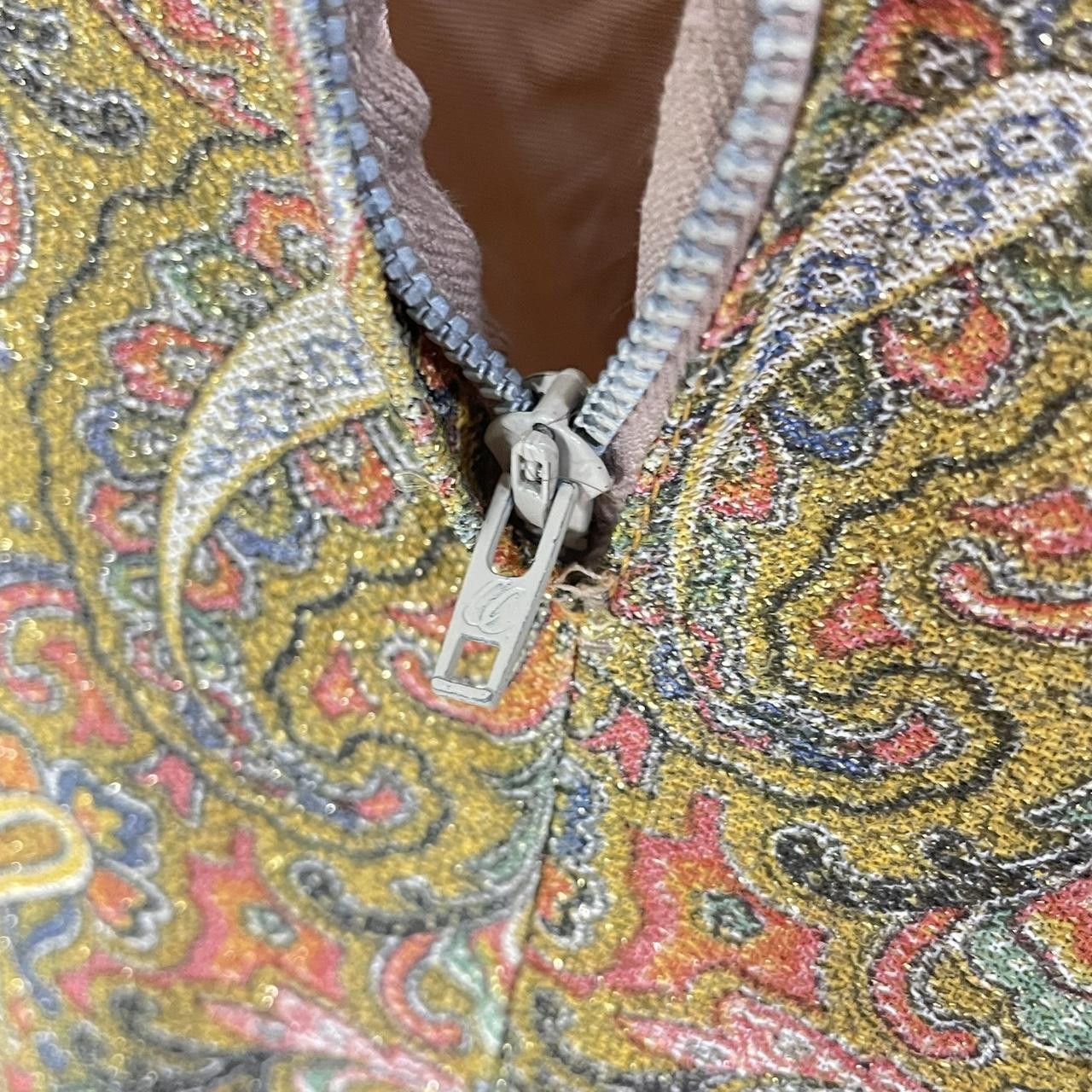 Other Reclaimed Vintage 70s Paisley Gold Midi Dress Size M / US 6-8 / IT 42-44 - 6 Thumbnail