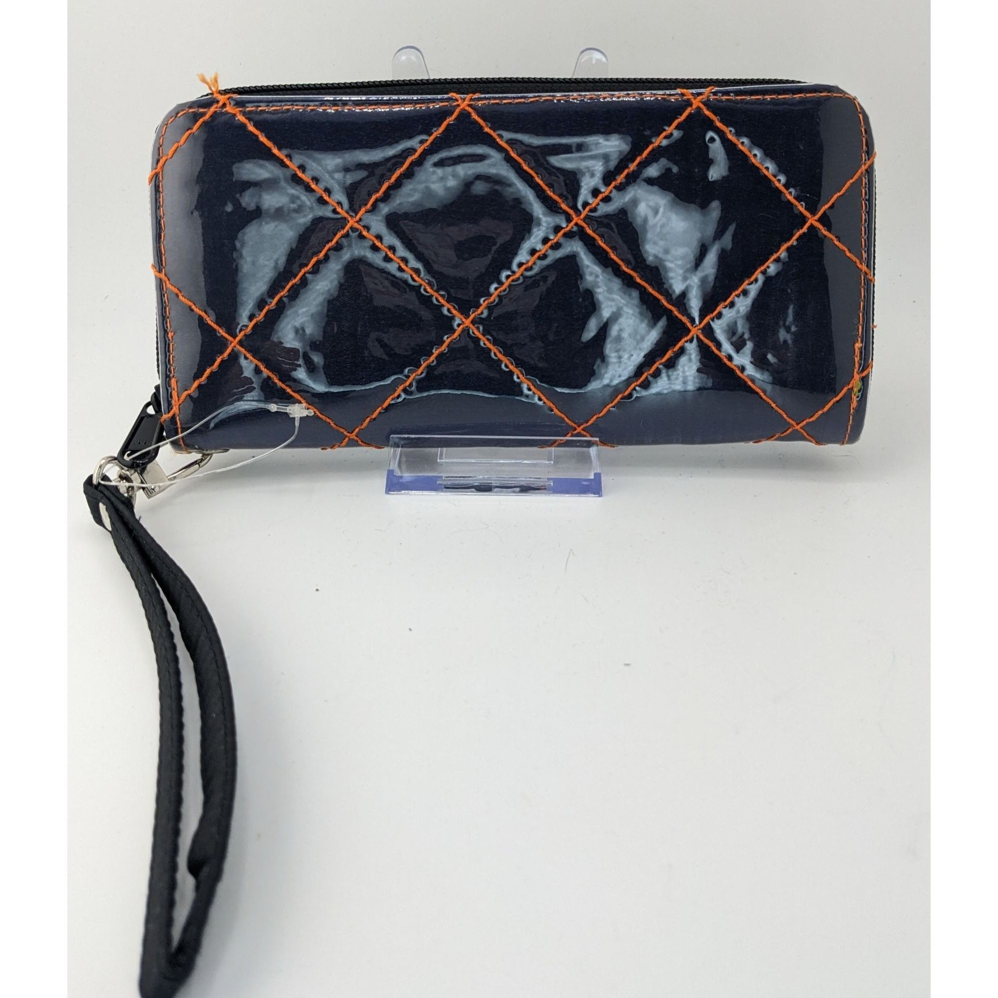 Other Vintage Fiorini Navy Shimmer Wallet With Orange Stitching & Size ONE SIZE - 4 Thumbnail