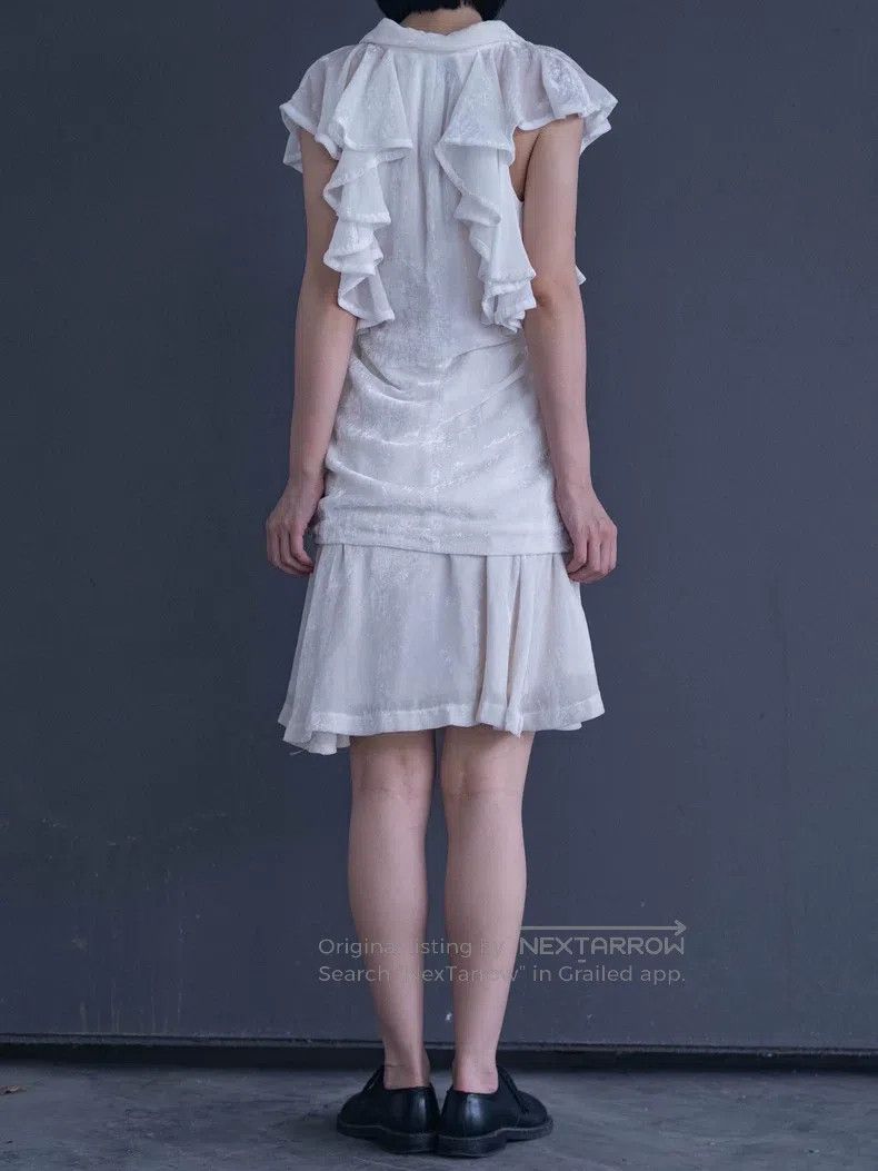 Comme des Garcons Comme Des Garcons White velvet lace top Size M / US 6-8 / IT 42-44 - 4 Thumbnail
