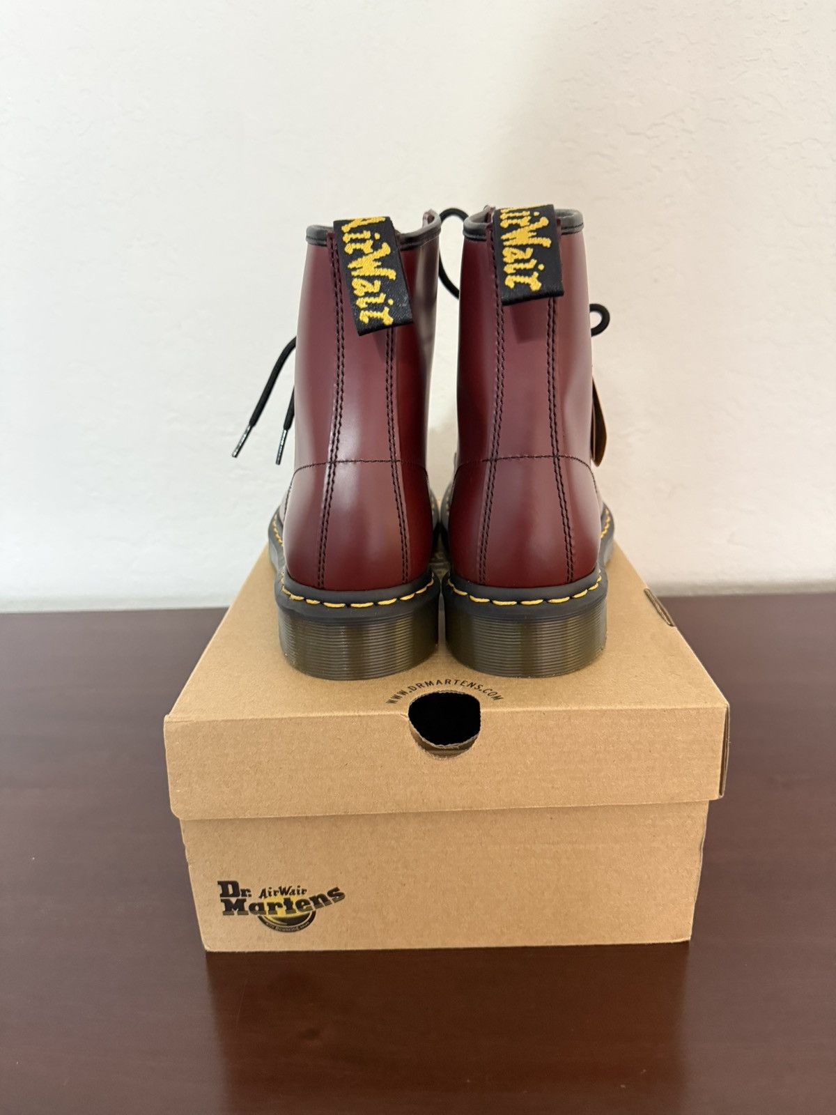 Dr. Martens NWT Dr. Martens 1460 Smooth Leather Lace Up Cherry Red Boots Size US 8 / EU 41 - 7 Thumbnail