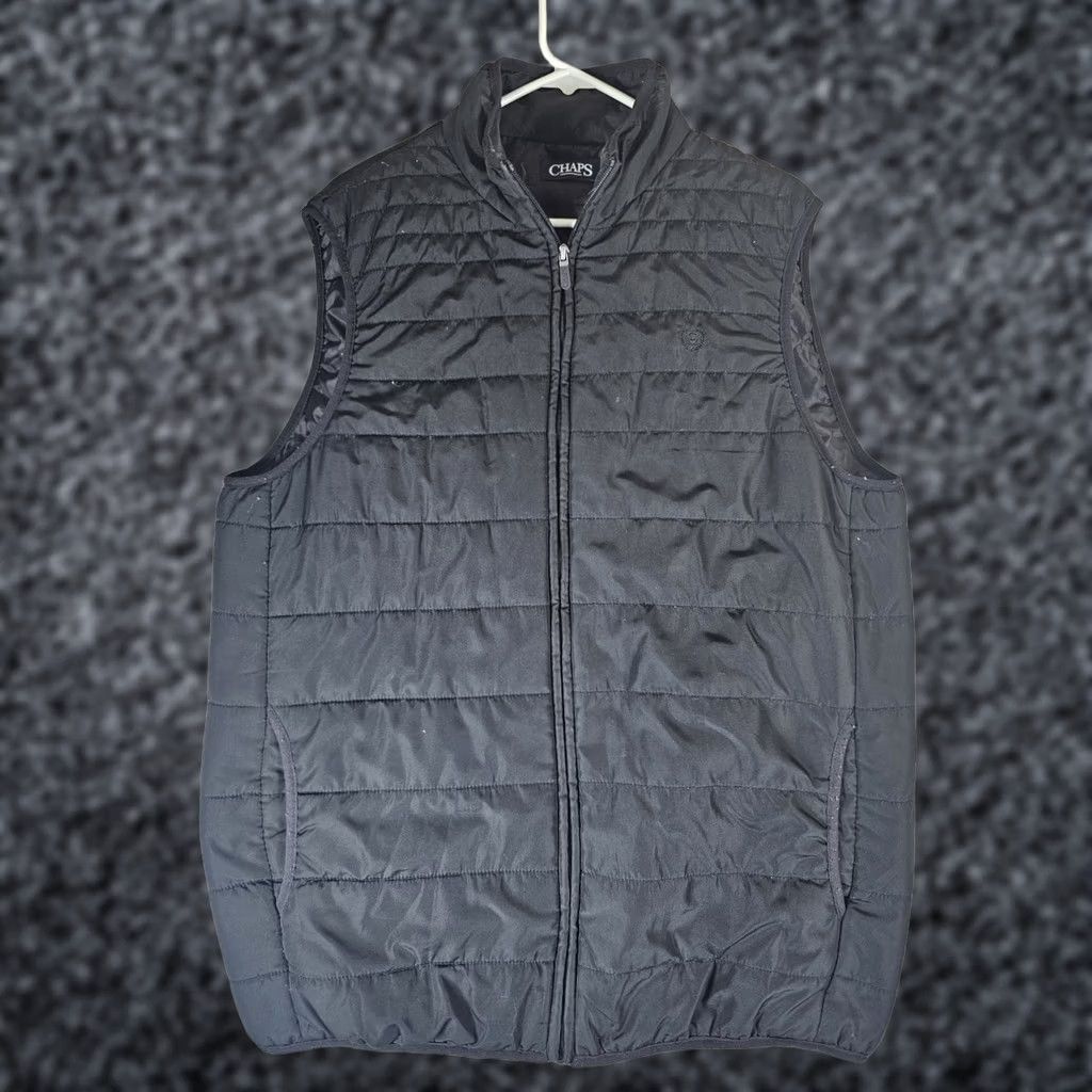 Chaps Chaps Signature Black Puffer Vest Full Zip Pockets LOGO Embroider Mens Sz L Tall Jacket Size US L / EU 52-54 / 3 - 1 Thumbnail