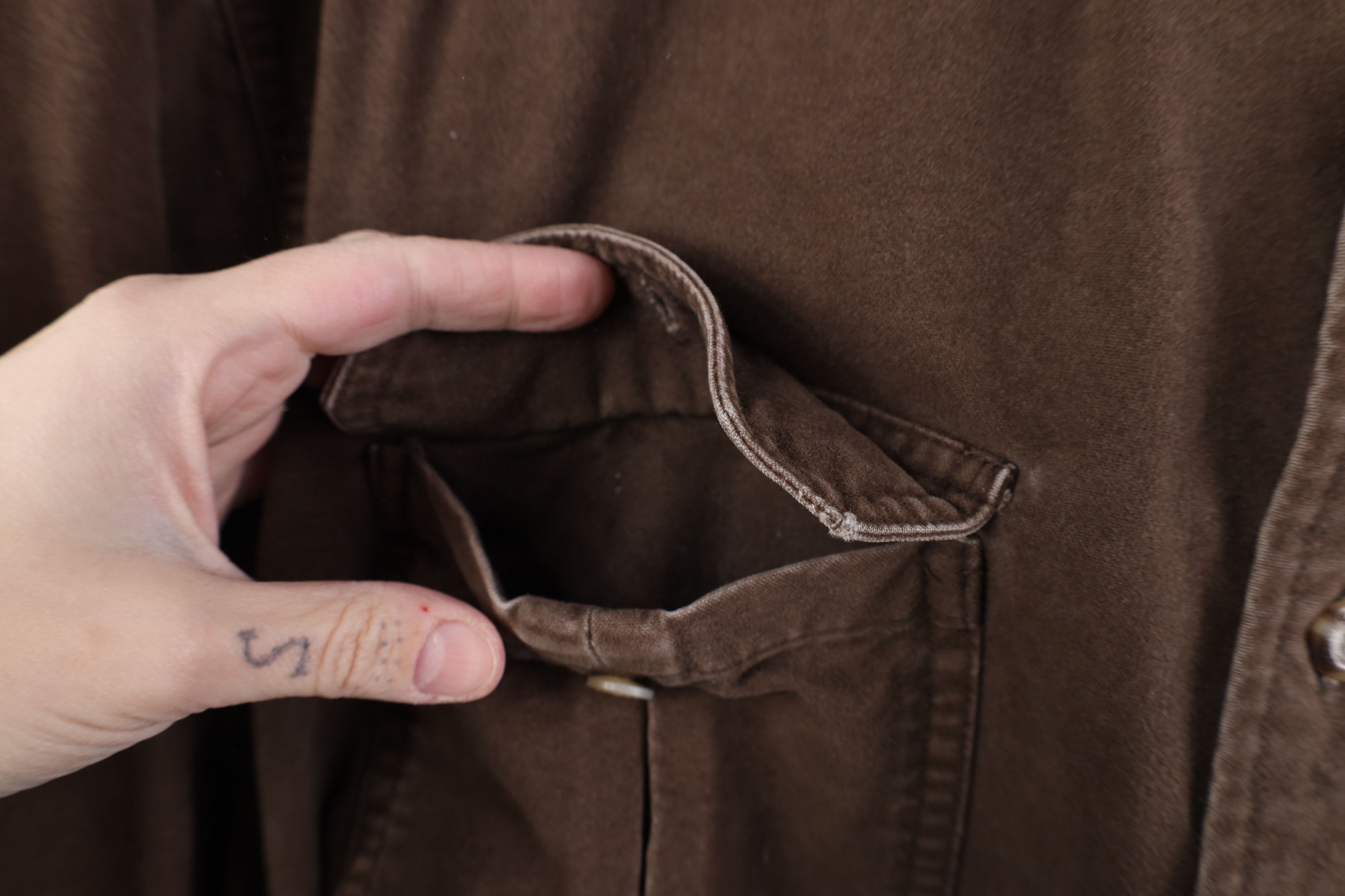 Vintage Vintage 90s Y2K Streetwear Chamois Coth Button Shirt Brown Size US XXL / EU 58 / 5 - 10 Thumbnail