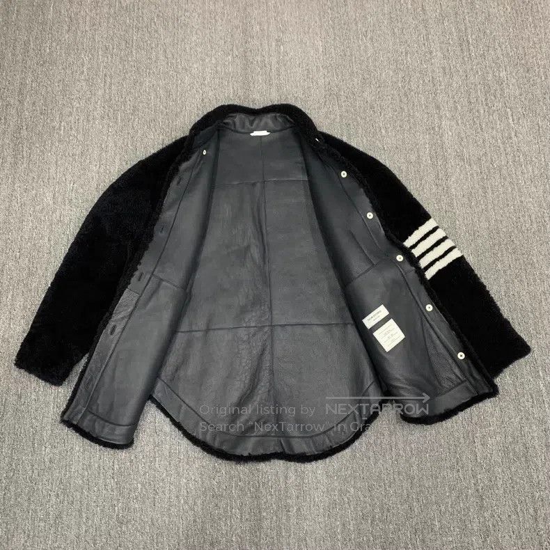Thom Browne Thom Browne Black Leather and Fur Jacket Size US S / EU 44-46 / 1 - 8 Thumbnail
