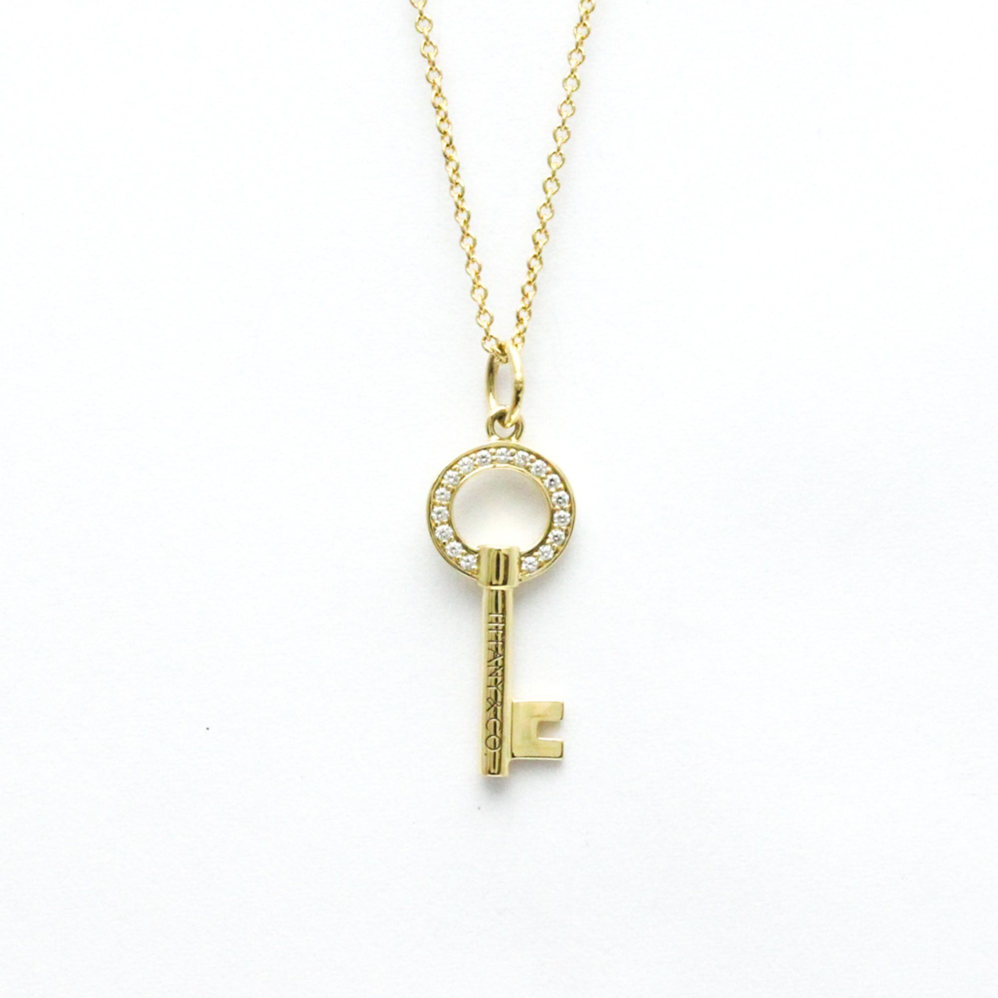image of Tiffany Co Tiffany Modern Key Necklace Yellow Gold (18K) Diamond Men,women Fashion Pendant Necklace
