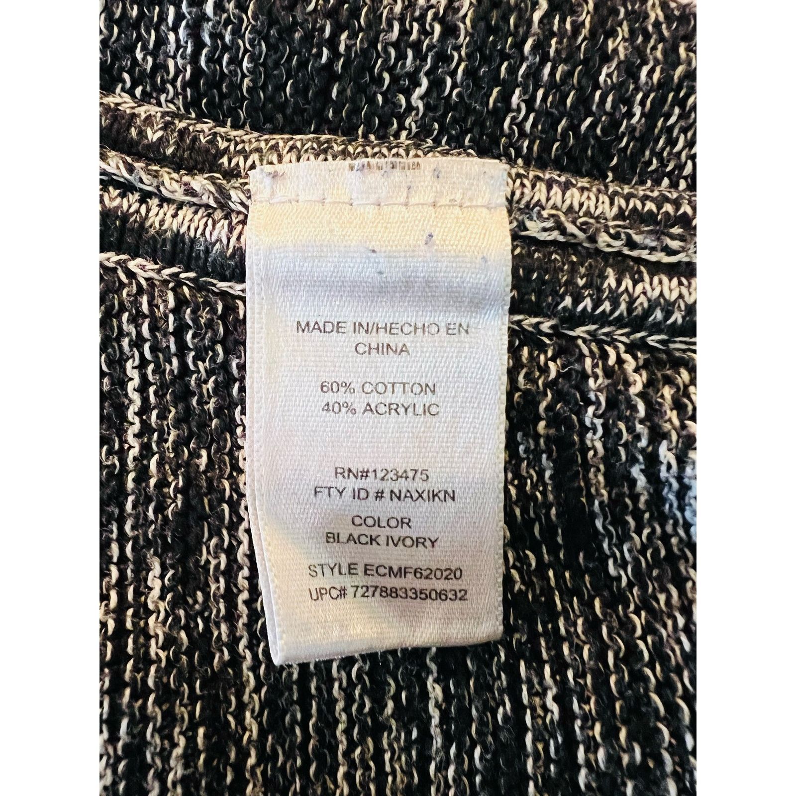 Other Ellen Tracy black & white marled pullover tunic sweater - Lg Size L / US 10 / IT 46 - 5 Thumbnail