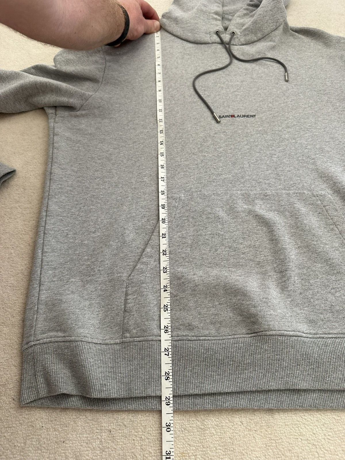 Saint Laurent Paris $990 Saint Laurent Rive Gauche logo hoodie rare XXL grey Size US XXL / EU 58 / 5 - 7 Thumbnail