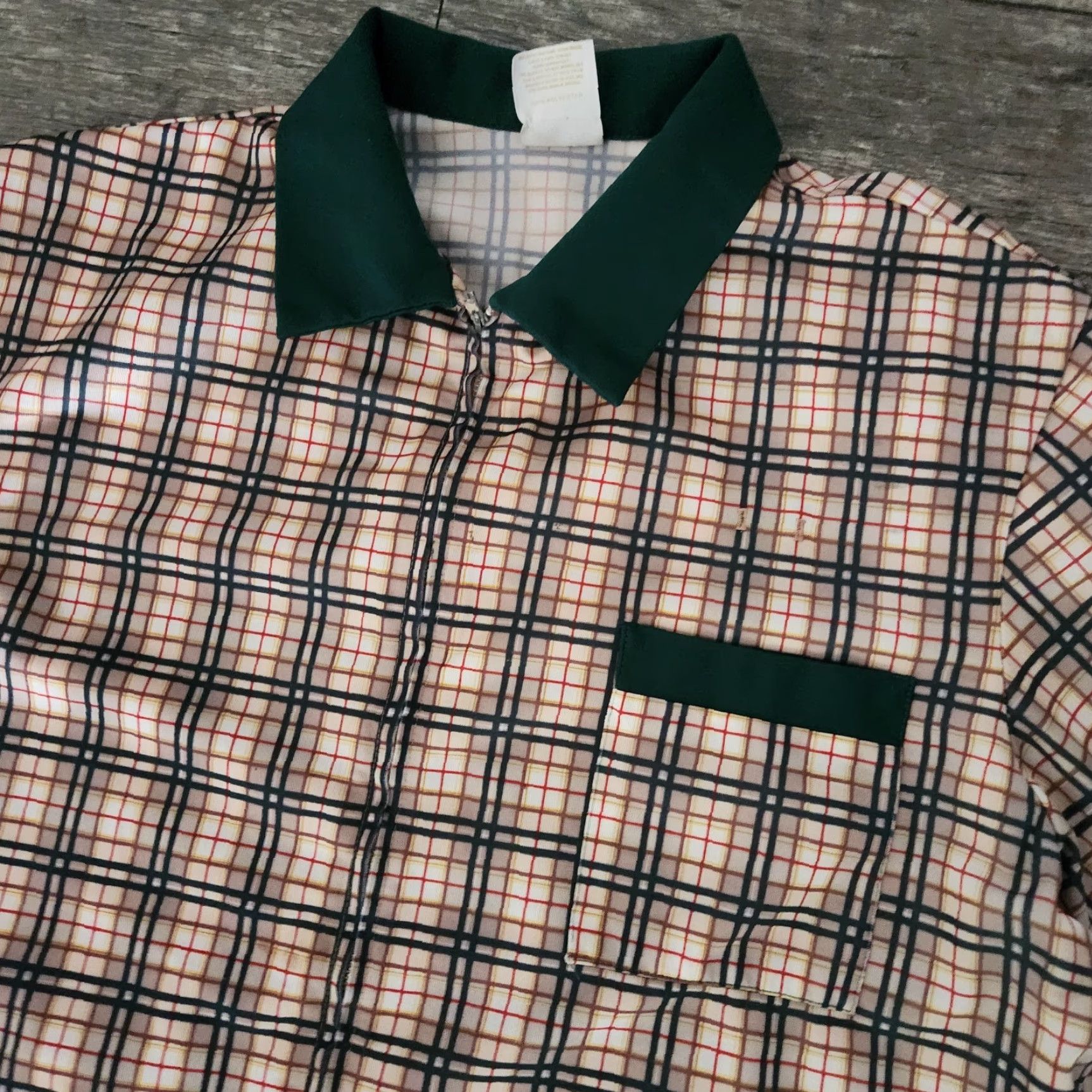 Vintage VINTAGE Barco Golf Polo Shirt Mens Large Full Zip Green Plaid USA MADE Mens Regular Short Sleeve Polo Retro 80s Fashion Size US L / EU 52-54 / 3 - 2 Thumbnail
