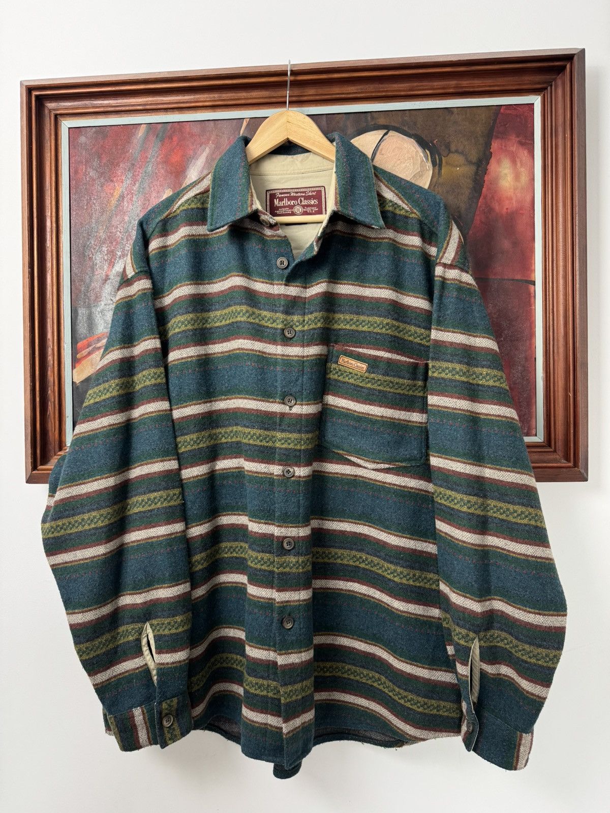 Marlboro Classics Marlboro Classics Flannel Shirt Vintage Button Up Stripes Size US XL / EU 56 / 4 - 1 Thumbnail