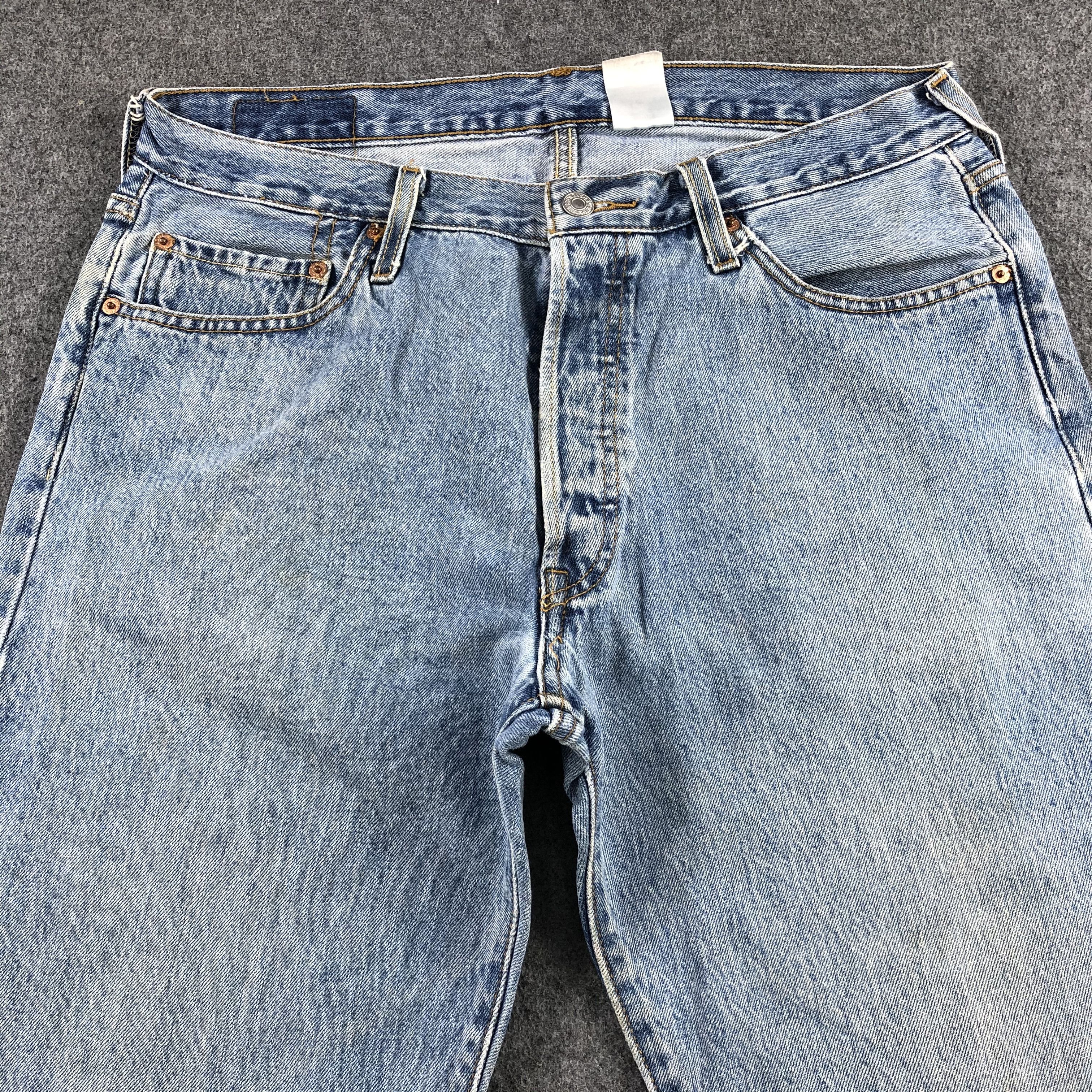 Levi's 90s Vintage Blue Wash Levis 501 Jeans-J1468 Size US 35 - 3 Thumbnail