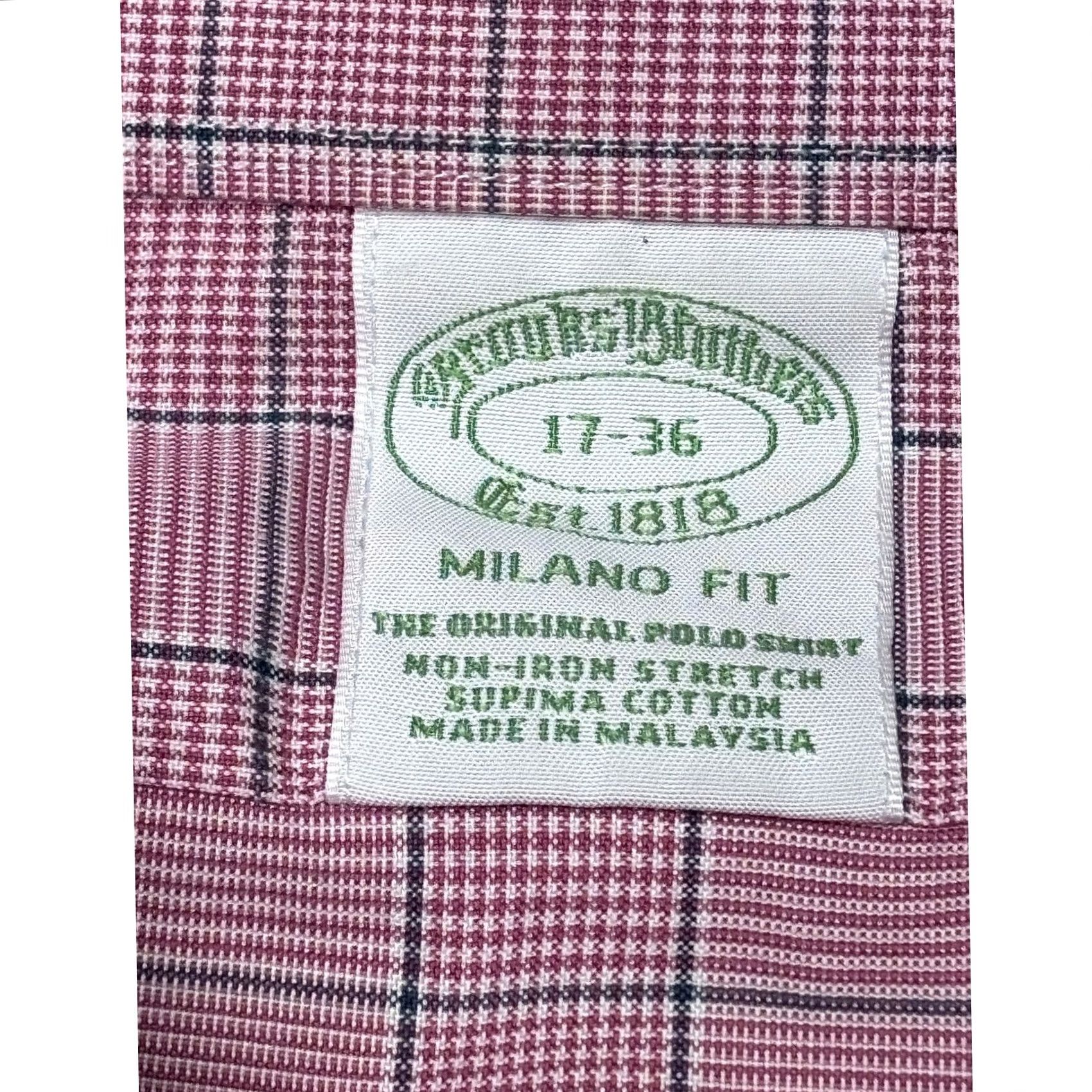 Brooks Brothers Brooks Brothers Milano Fit Non-Iron Supima Cotton Pink Check Shirt 17-36 Size US XL / EU 56 / 4 - 4 Thumbnail