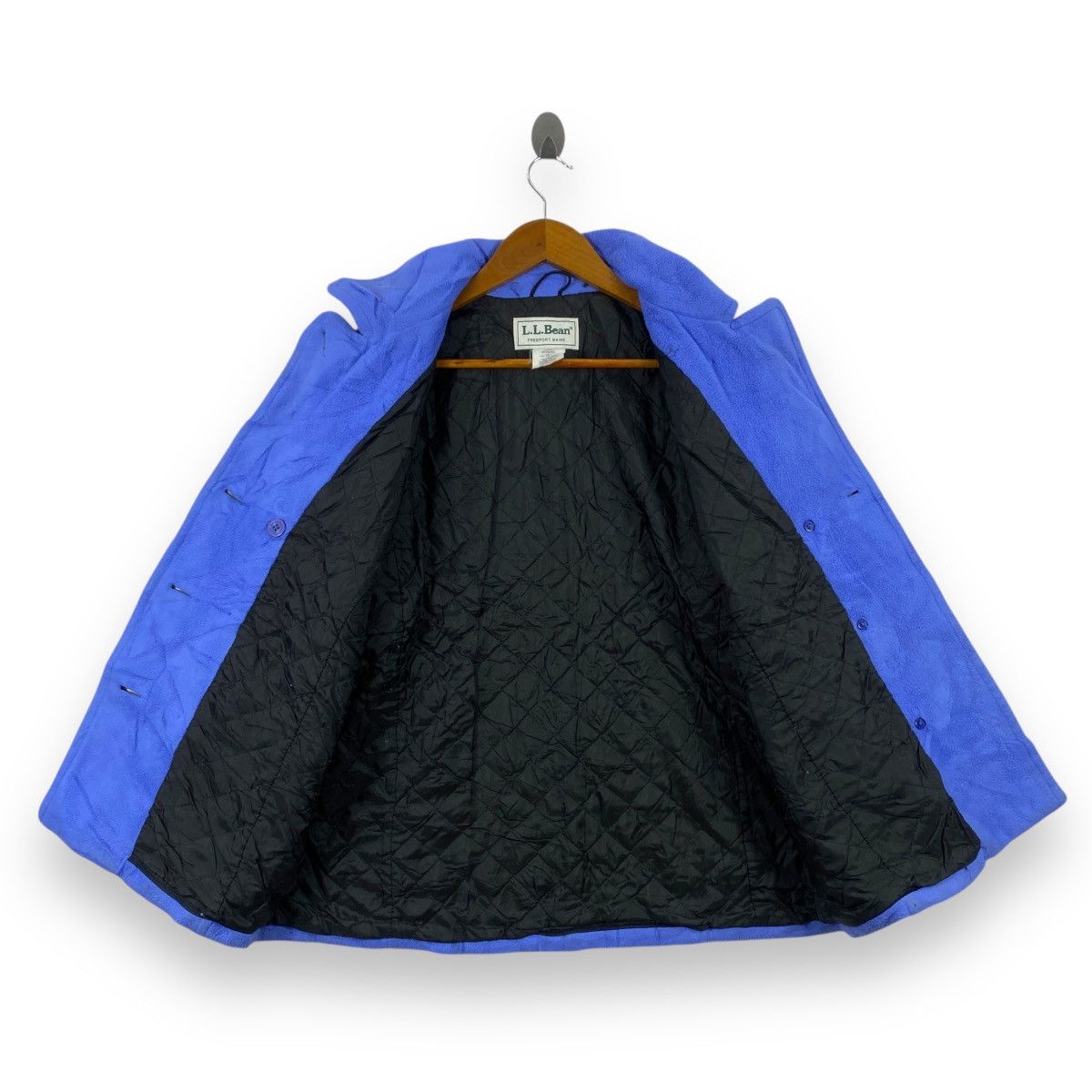 L.L. Bean Vintage L.L. Bean Fleece Peacoat Jacket Women’s Blue Size S / US 4 / IT 40 - 3 Thumbnail