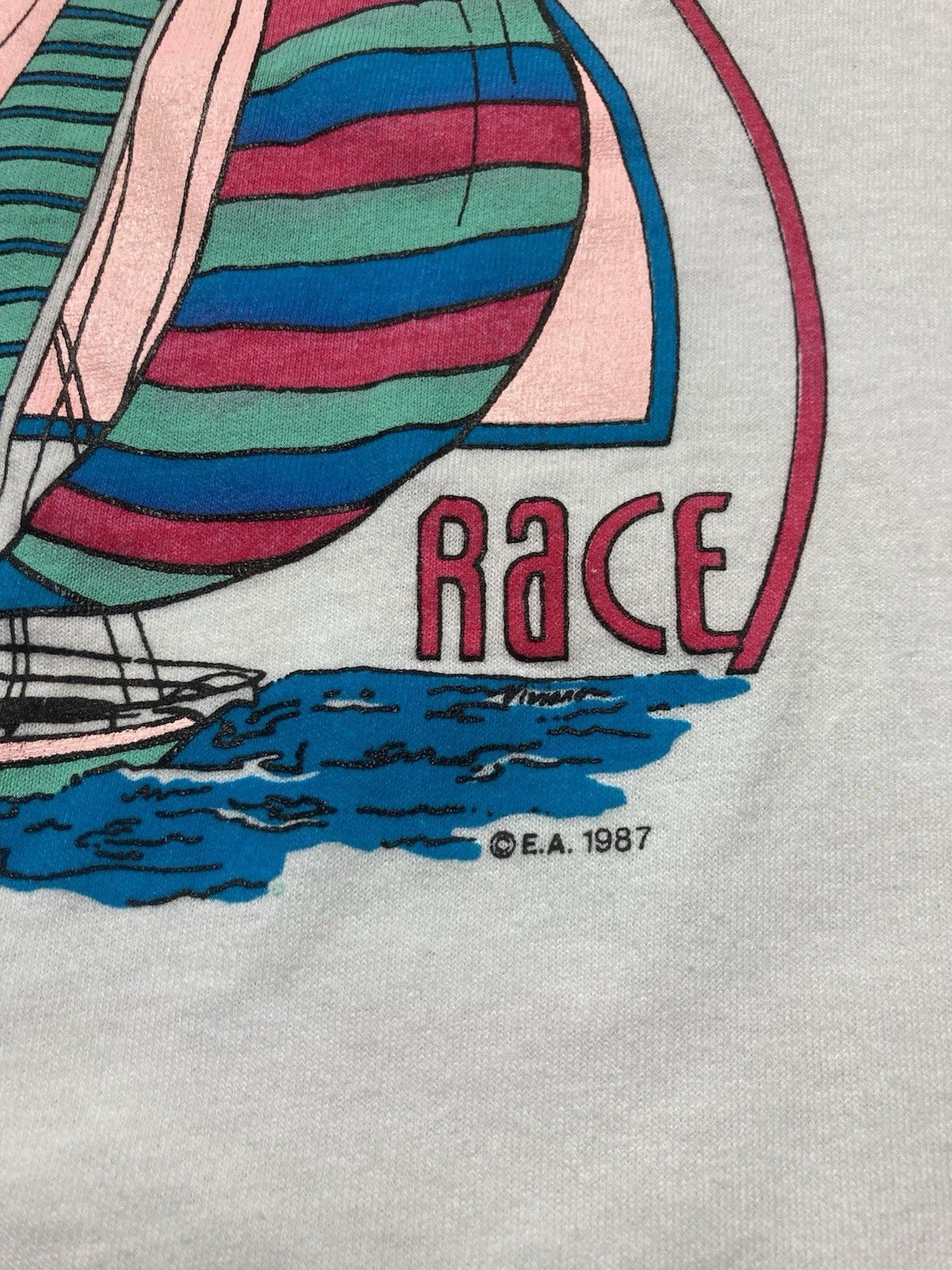 Vintage Vtg 80s t shirt mackinac sailboat race Michigan lake water S Size US S / EU 44-46 / 1 - 3 Thumbnail
