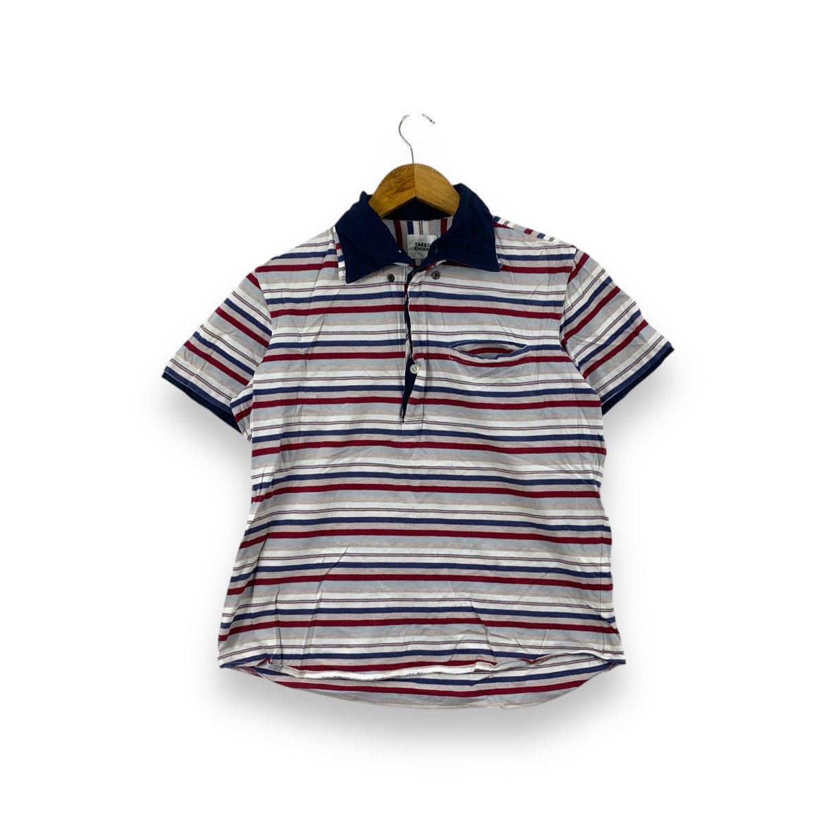 Takeo Kikuchi Vintage TAKEO KIKUCHI JAPAN Collection Striped Pocket Polo Size US M / EU 48-50 / 2 - 1 Thumbnail