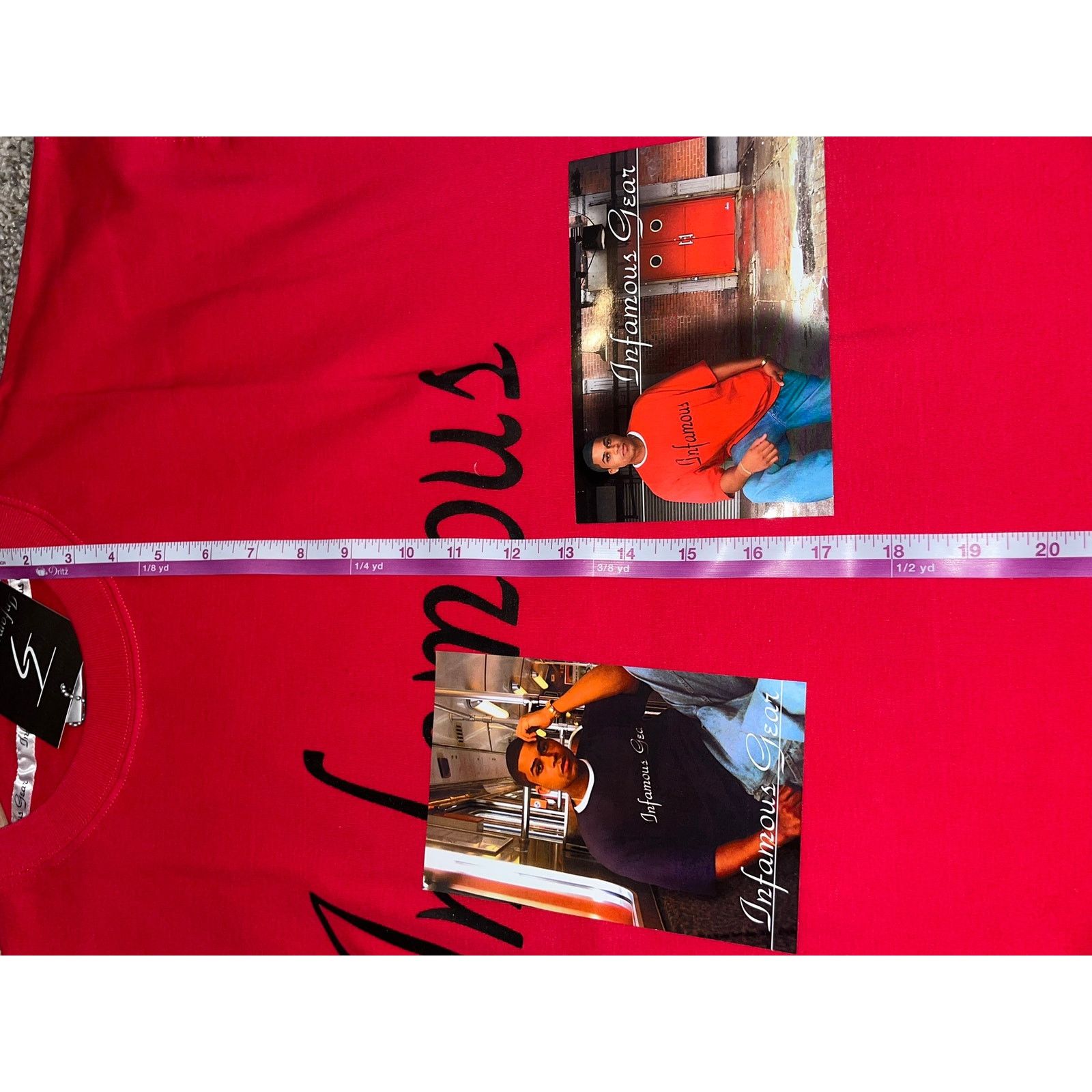 Vintage NWT 2000s Infamous Gear Red Black Script Shirt Tee Y2K L Size US XL / EU 56 / 4 - 9 Thumbnail