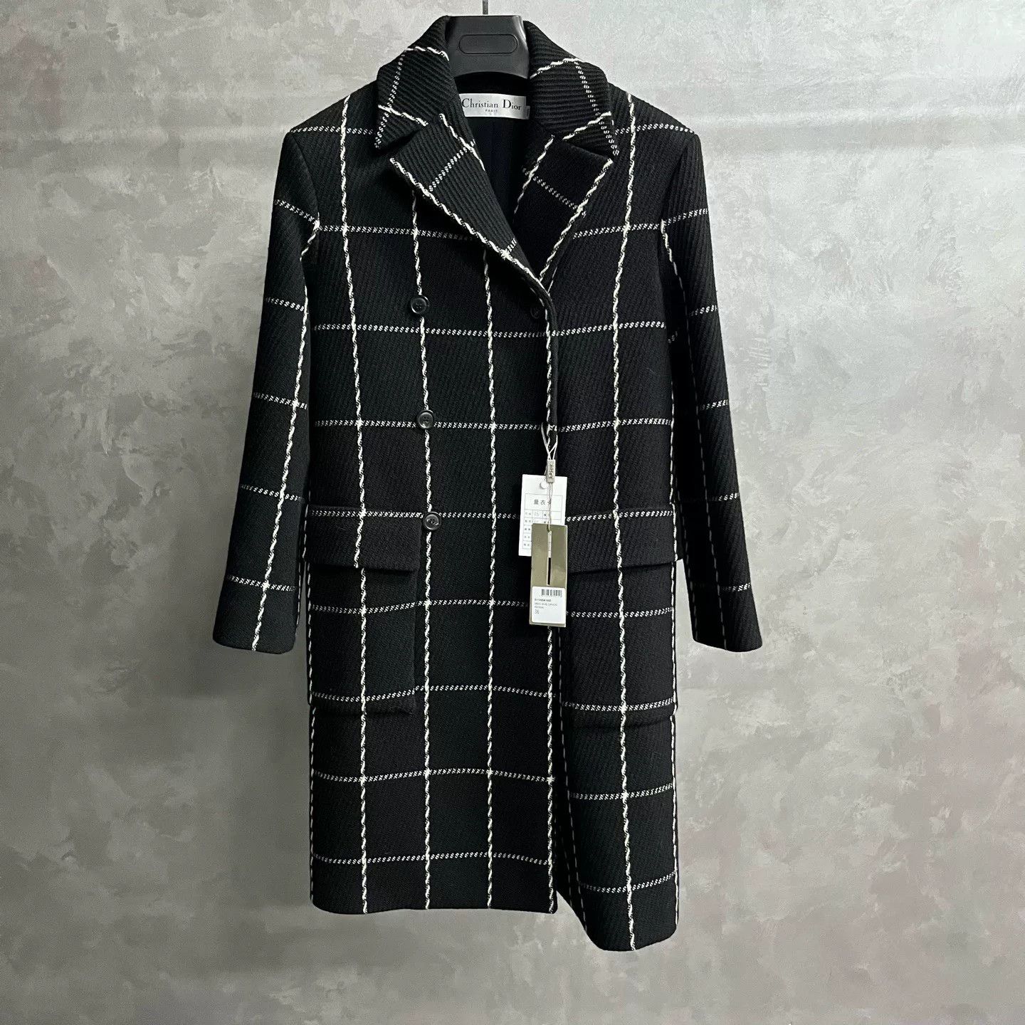 Dior Dior Plaid Black Coat S Women Size S / US 4 / IT 40 - 1 Thumbnail