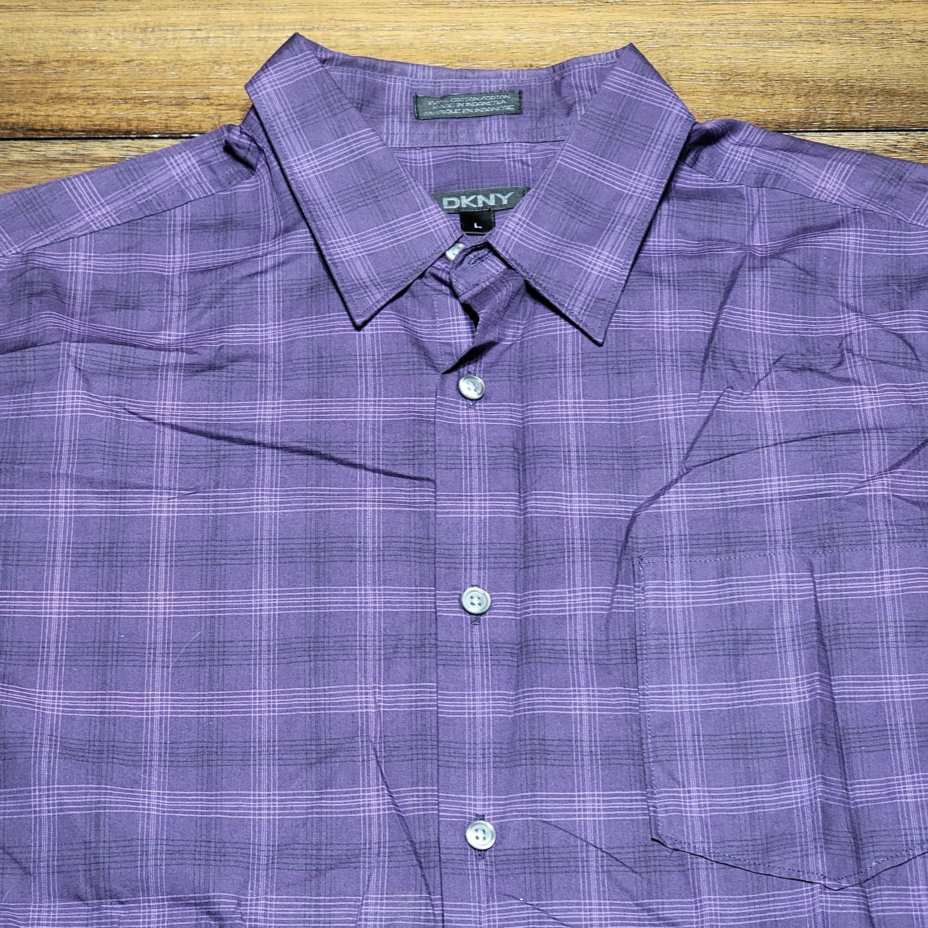 DKNY DKNY Full Button LS Shirt w/ squares - Size Large Size US L / EU 52-54 / 3 - 2 Thumbnail